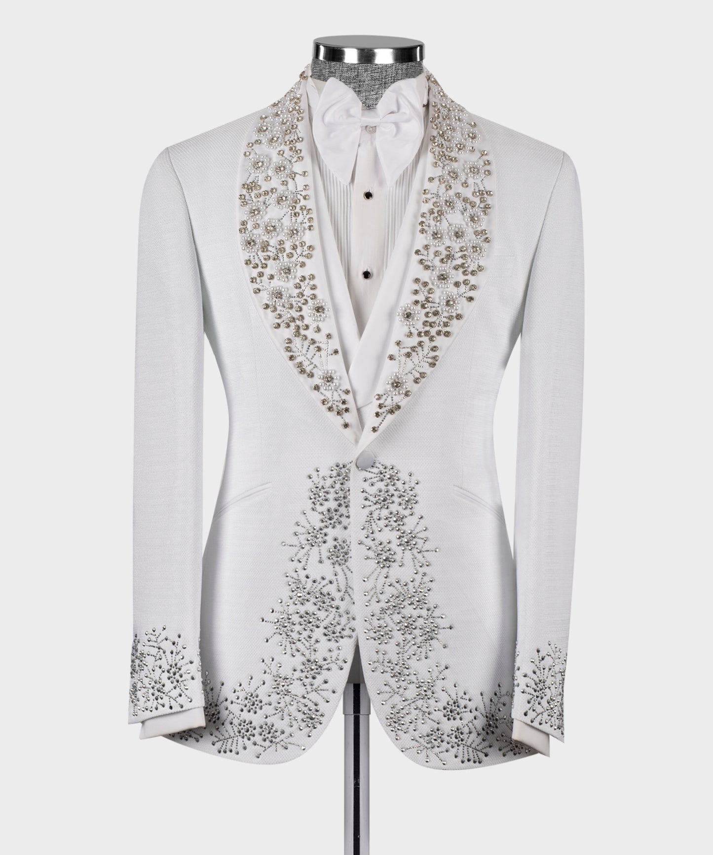 Embroidered White Tuxedo