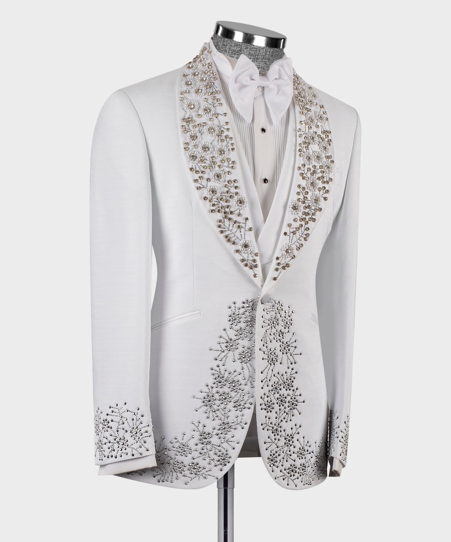 Embroidered White Tuxedo