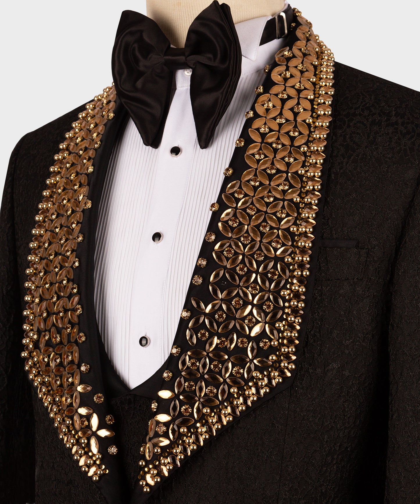 Gold stone embroidered tuxedo