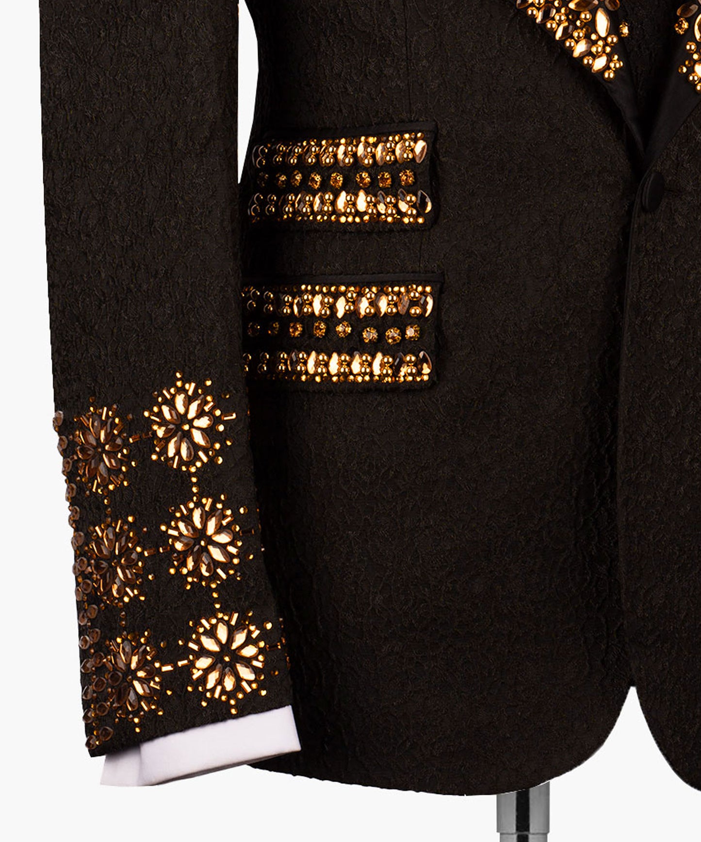Gold stone embroidered tuxedo