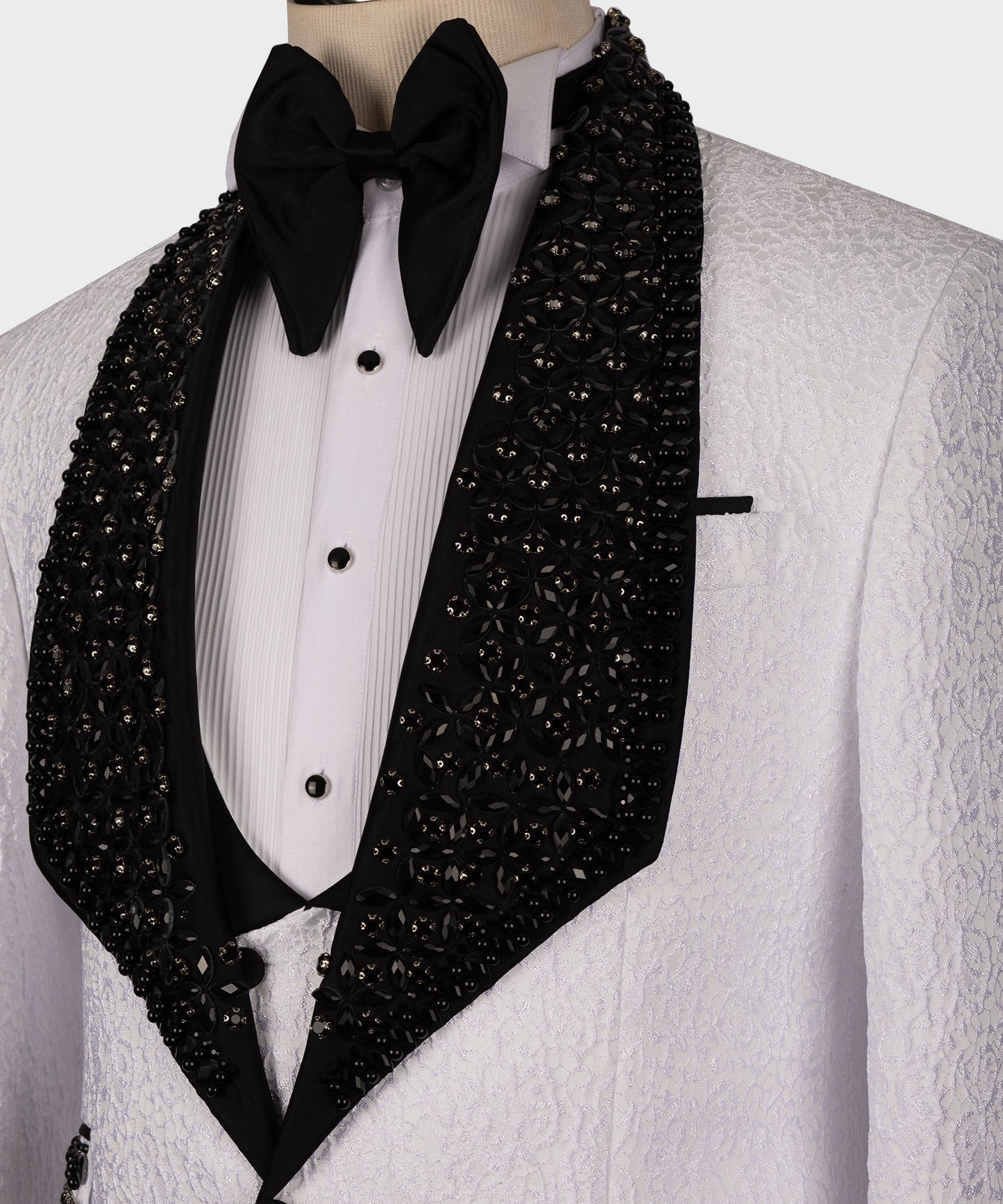 Black stone embroidered tuxedo