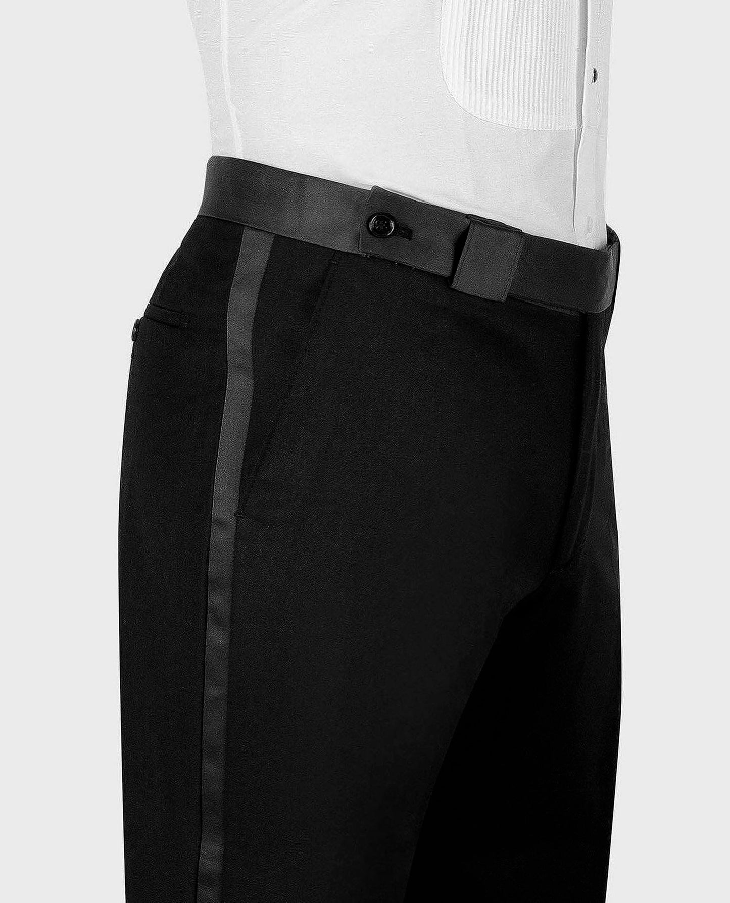 Black embossed fabric tuxedo
