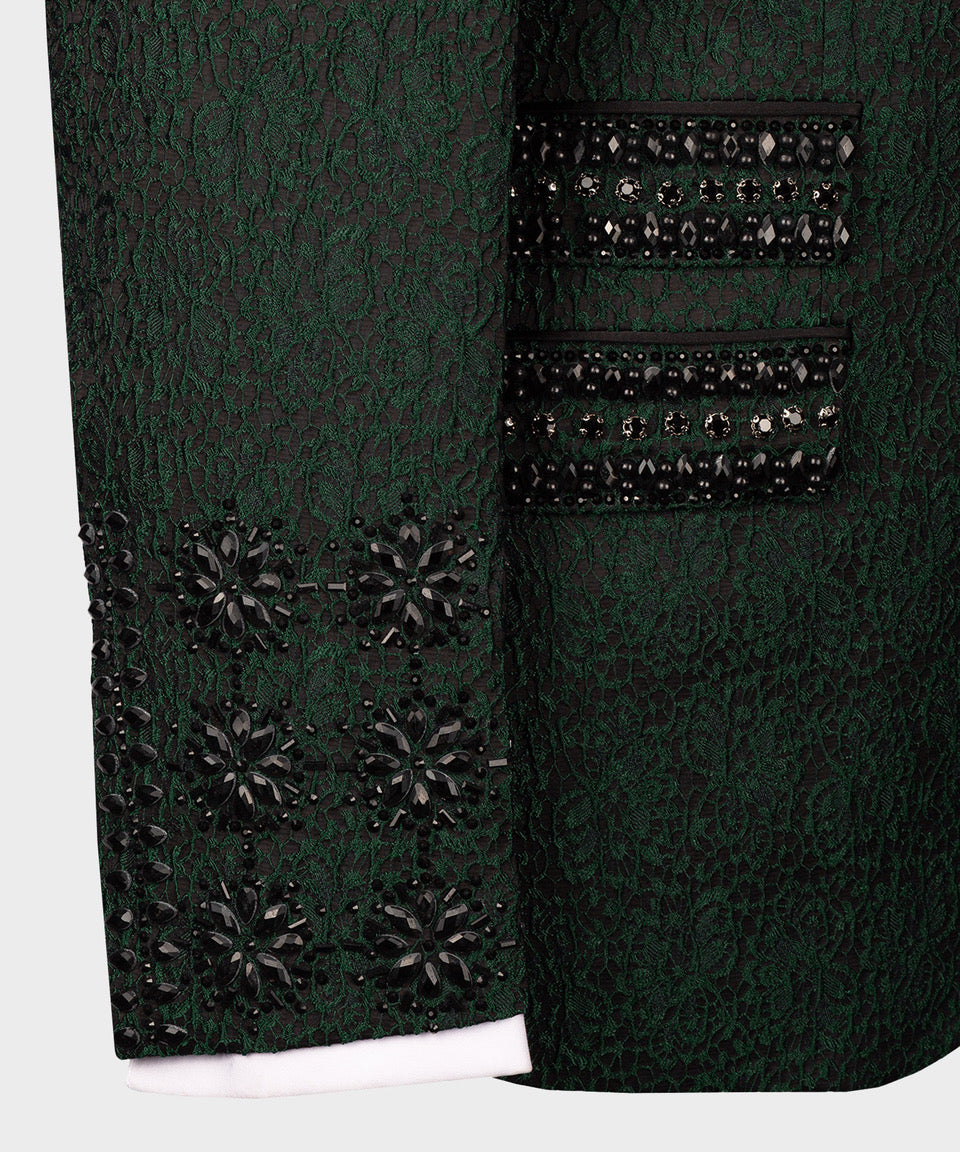 Black stone embroidered tuxedo