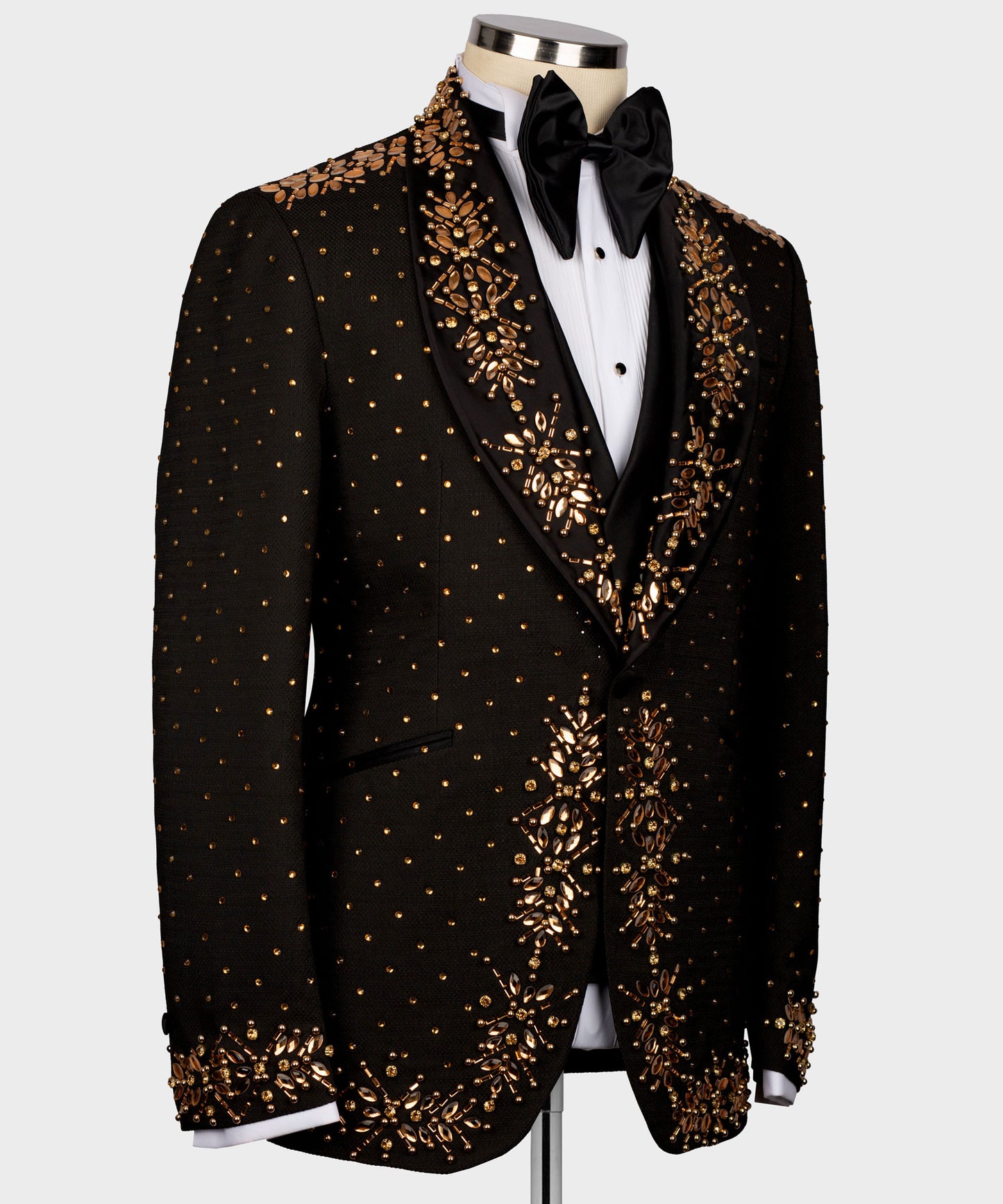 Jacket front and back stone embroidered tuxedo