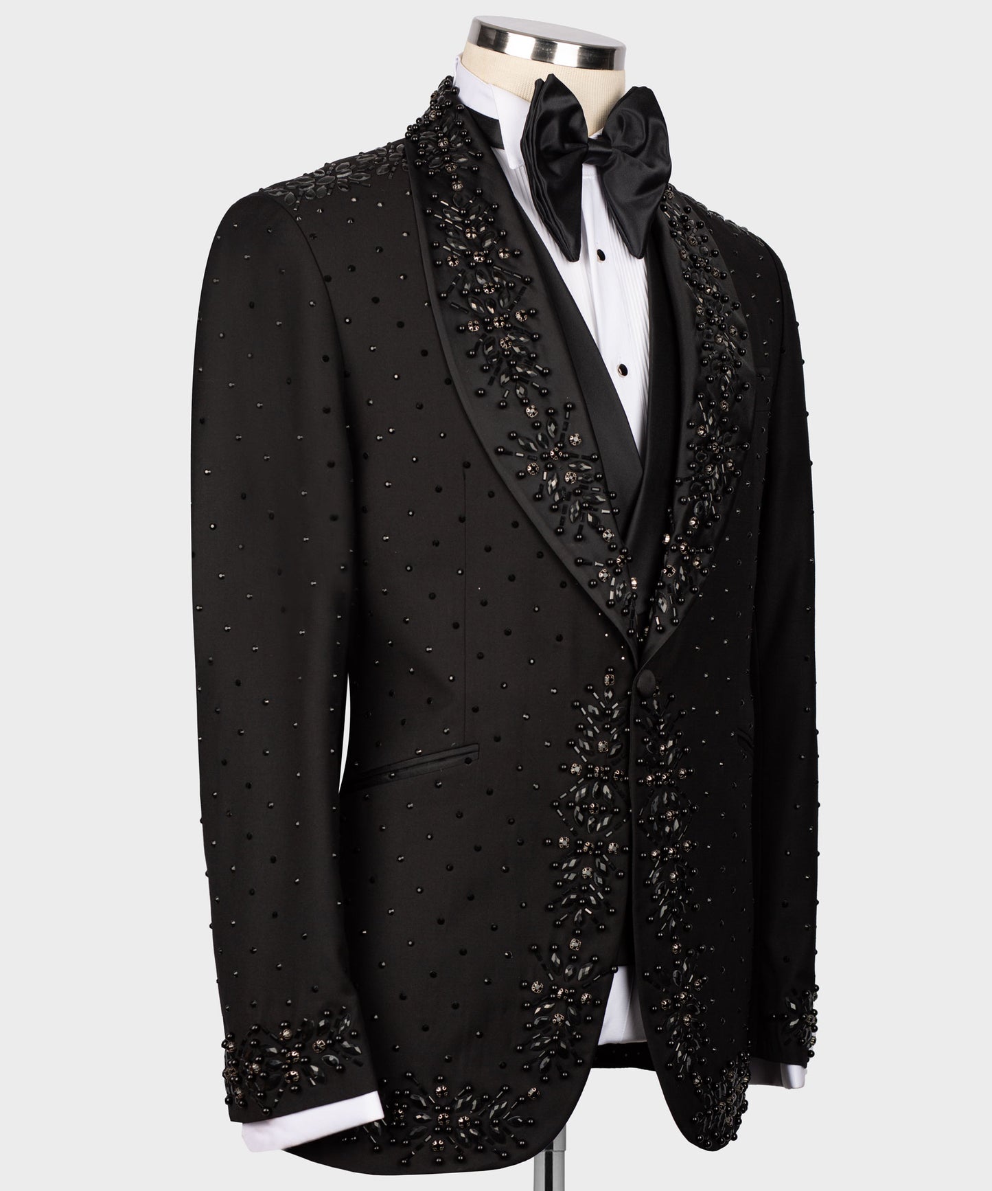 Jacket front and back stone embroidered tuxedo