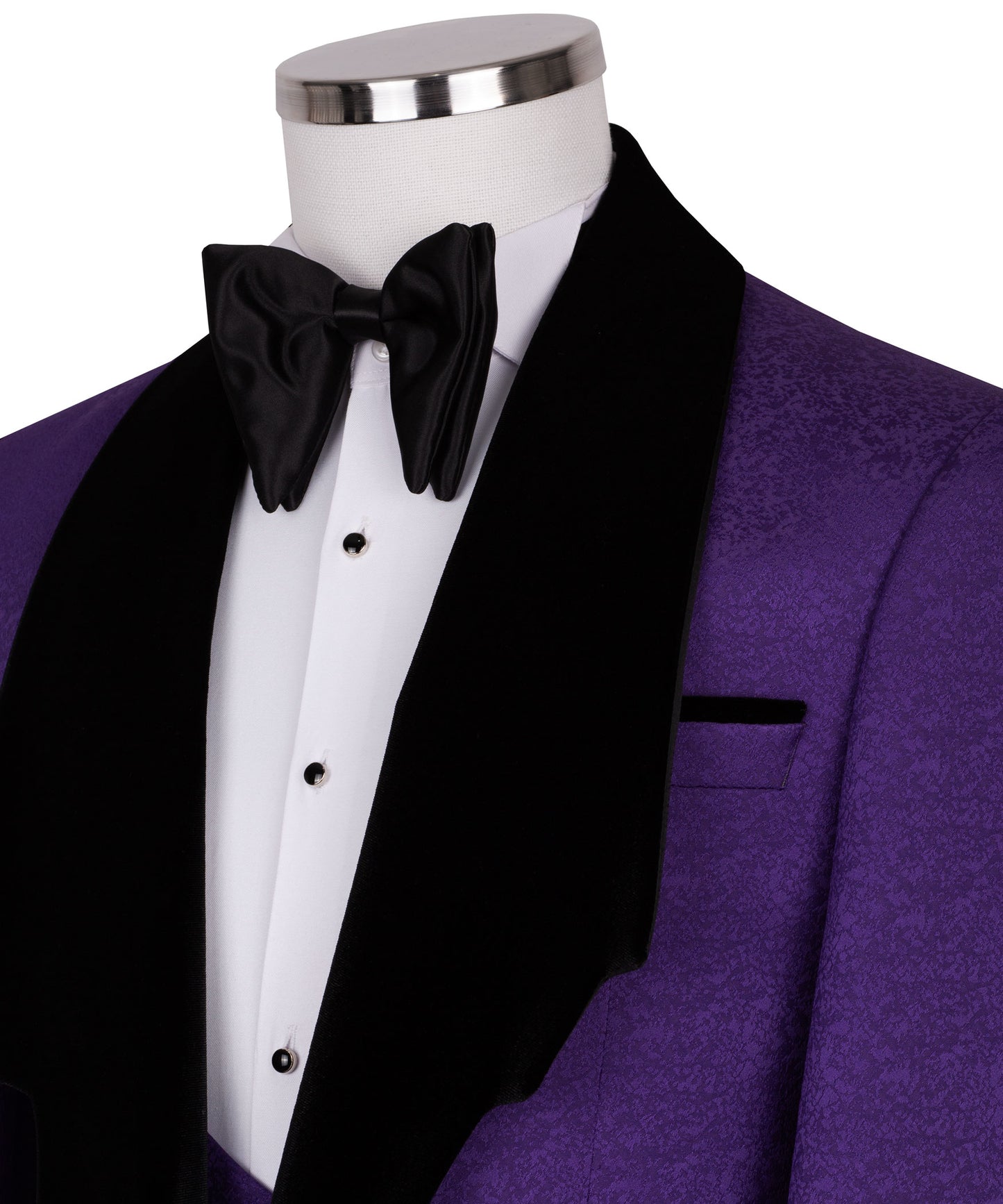 Velvet collar purple tuxedo