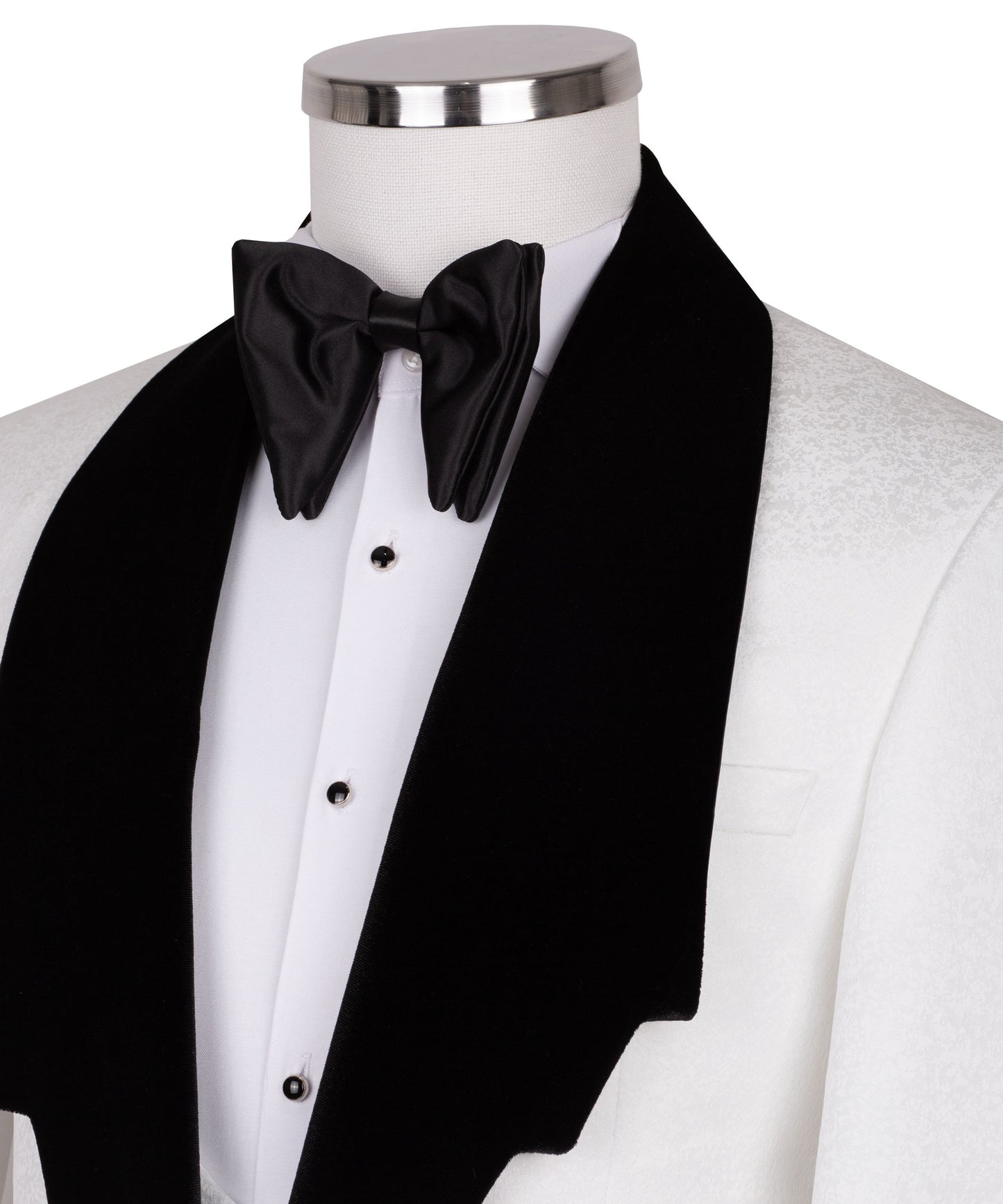 Velvet collar white tuxedo