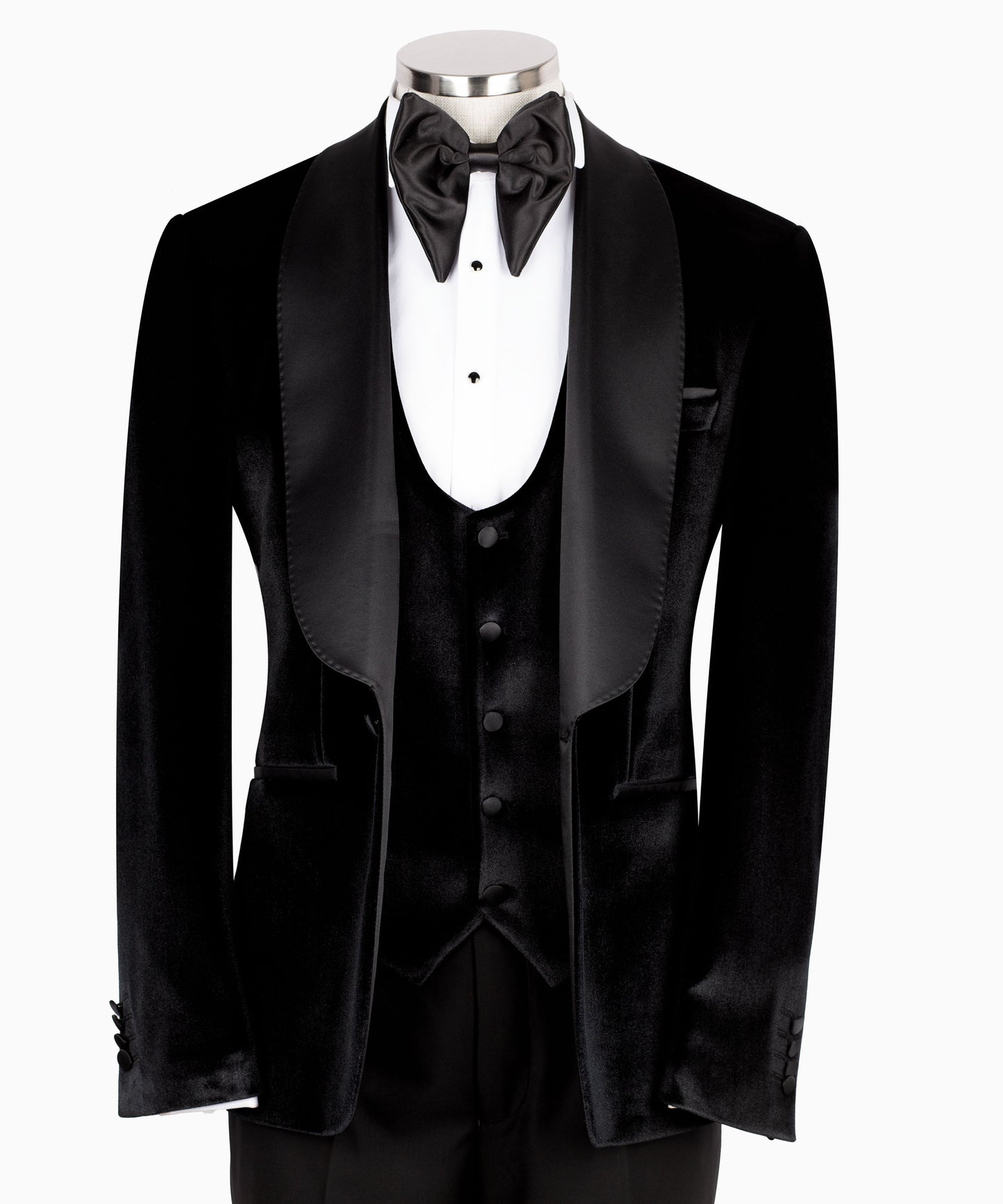 Velvet tuxedo with belt