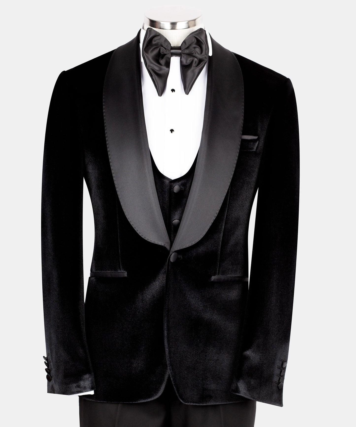 Velvet tuxedo with belt