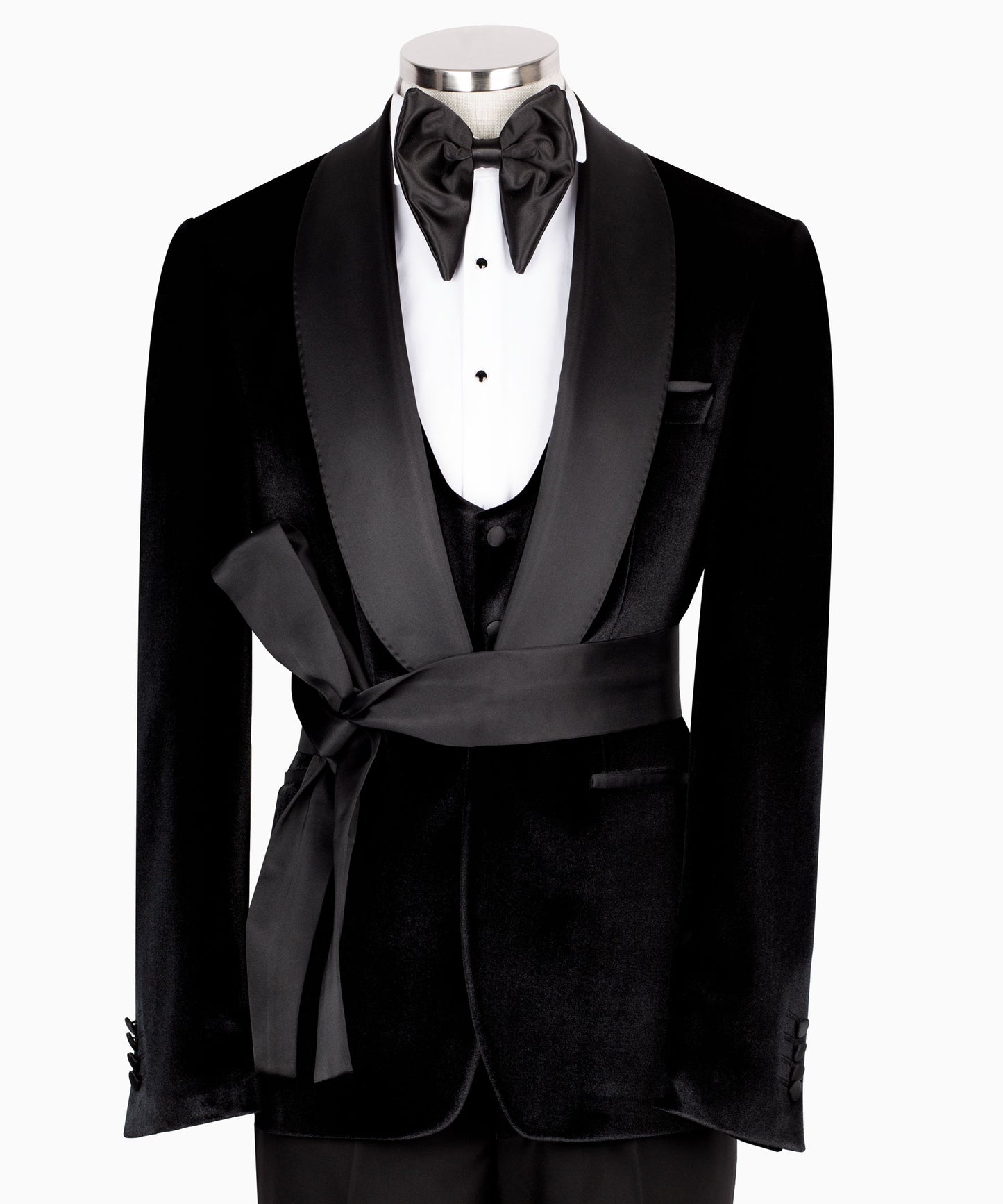 Velvet tuxedo with belt