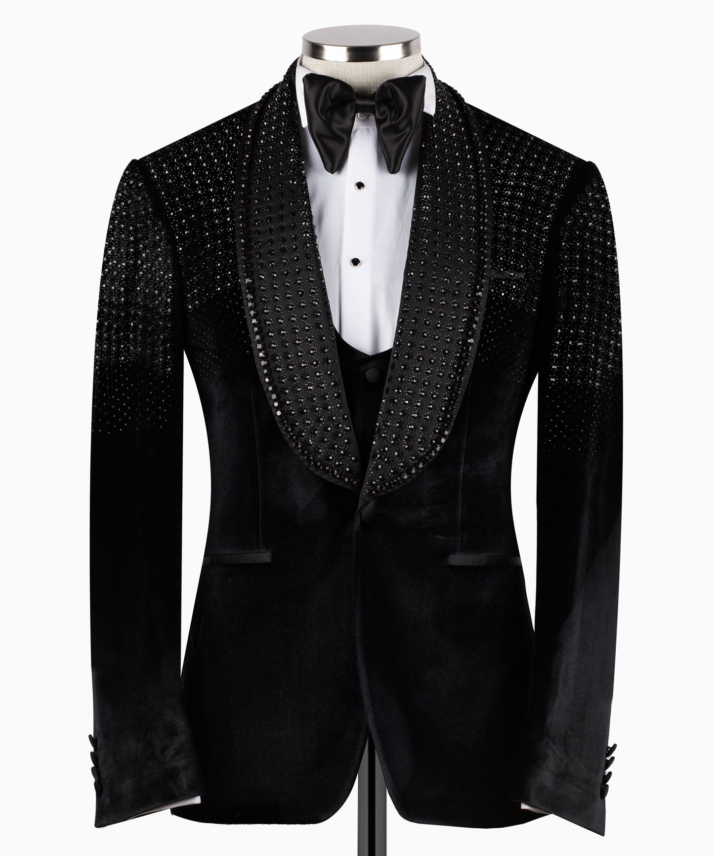 Rhinestone Embroidered Velvet Tuxedo