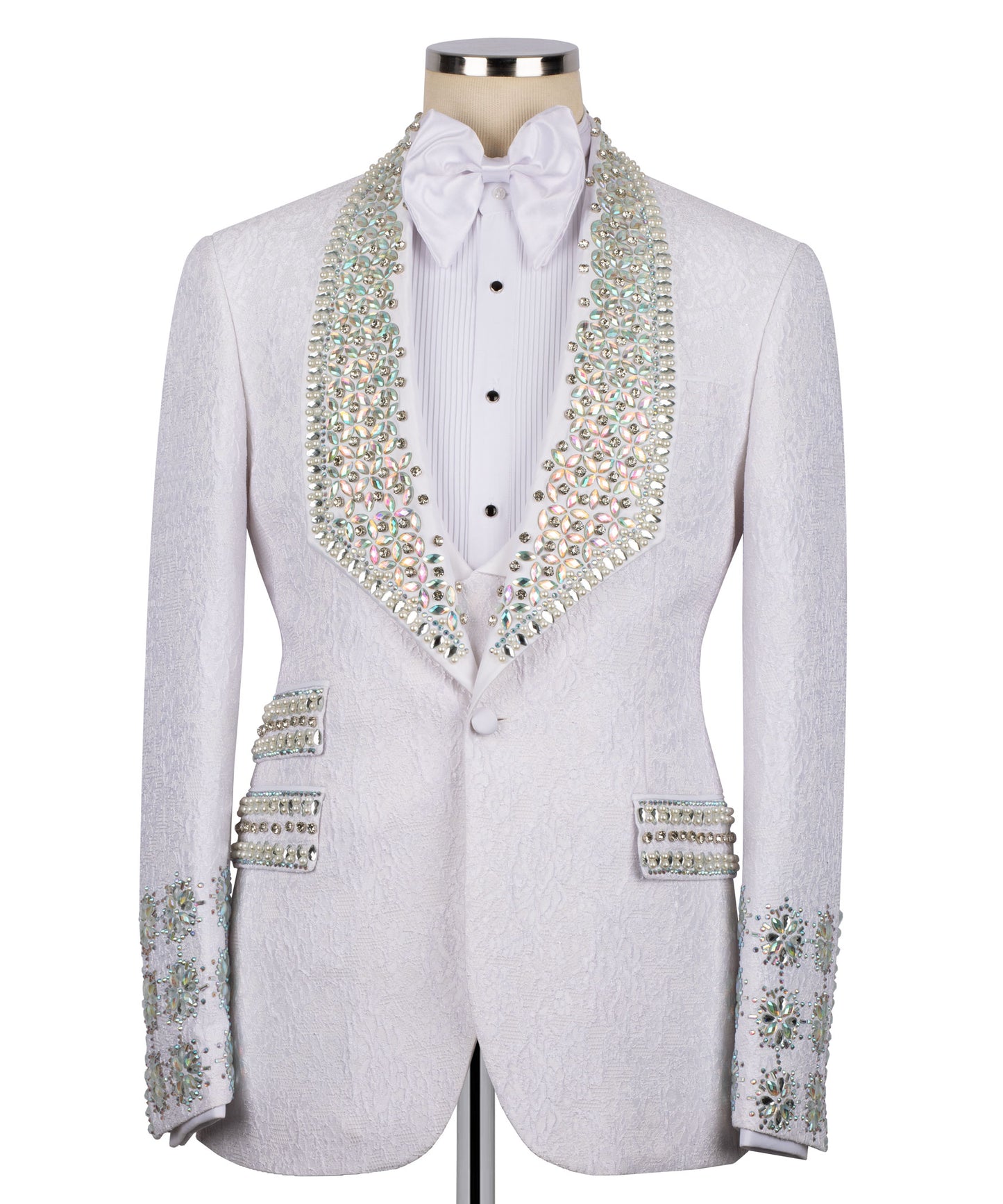 Pearl stone embroidered tuxedo