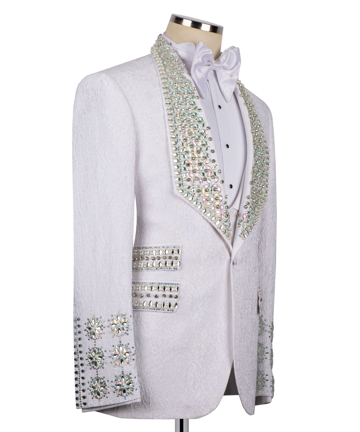 Pearl stone embroidered tuxedo
