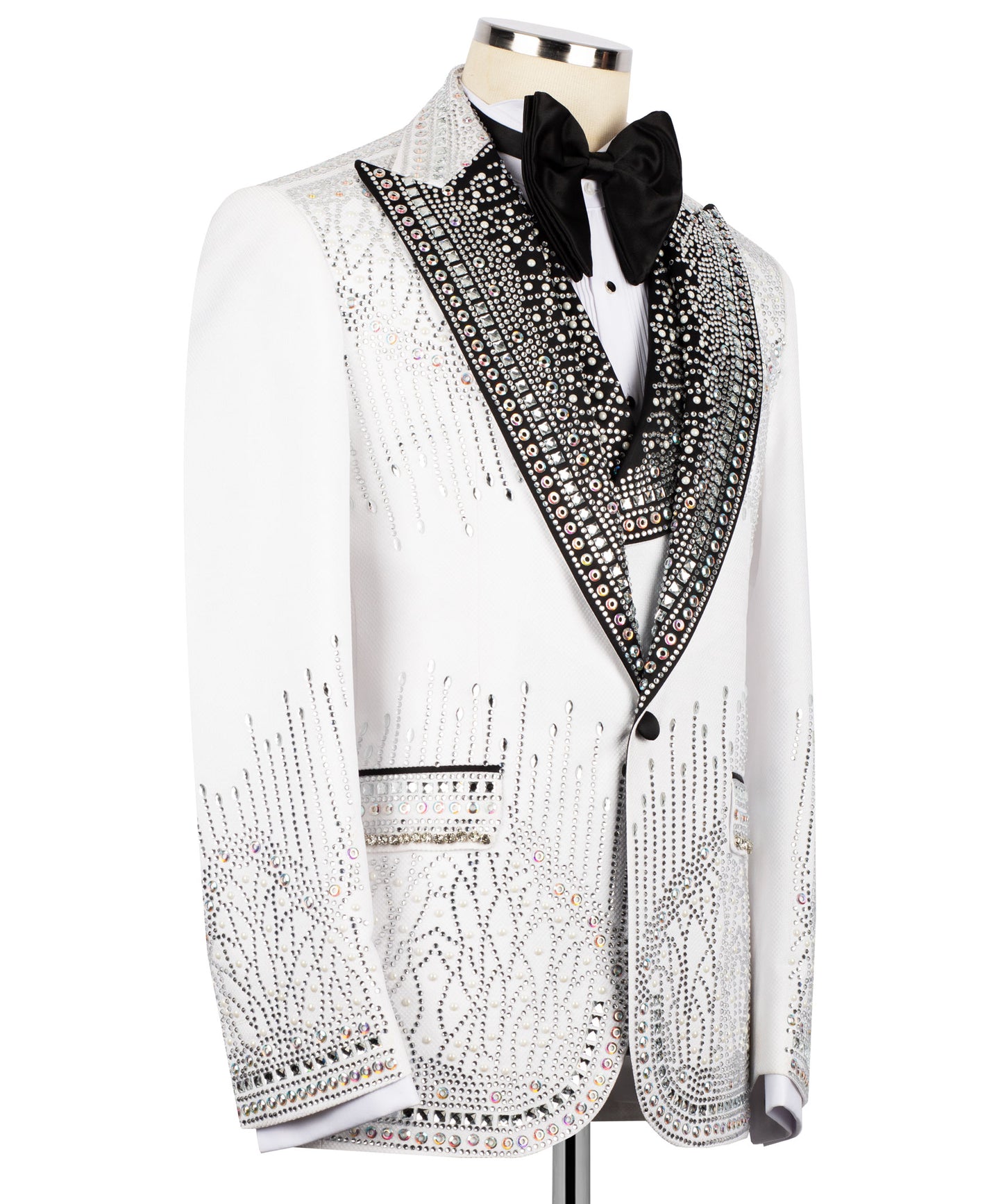 Jacket and pants stone embroidered tuxedo