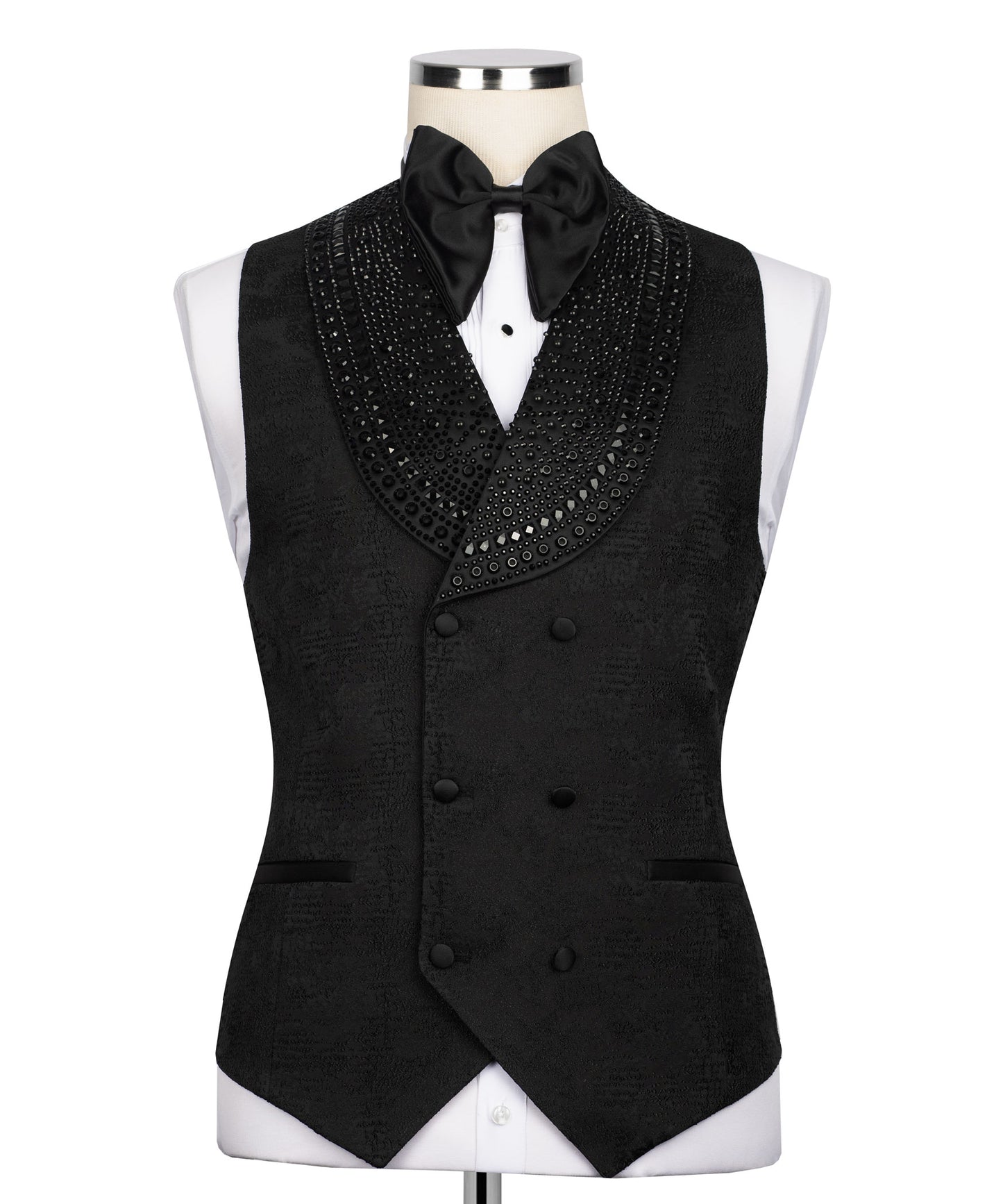 Tuxedo with stone embroidery on trousers, jacket and vest