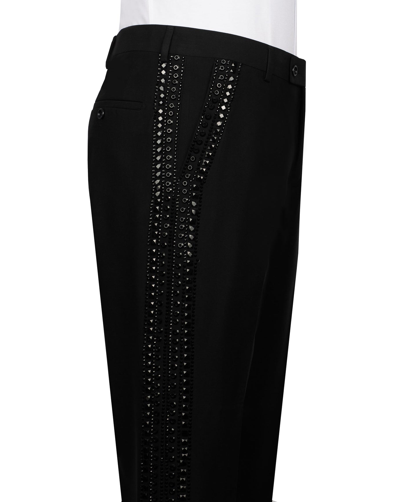 Tuxedo with stone embroidery on trousers, jacket and vest