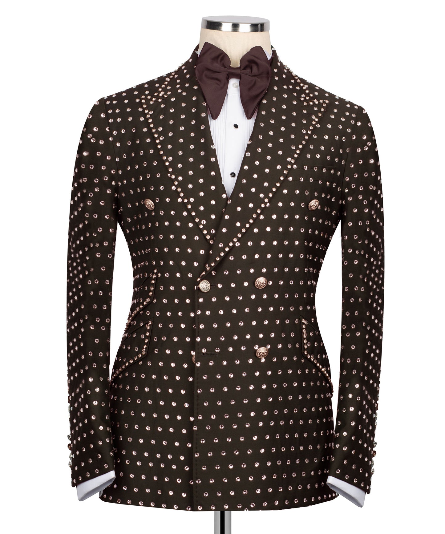 Fully Embroidered Tuxedo - Brown