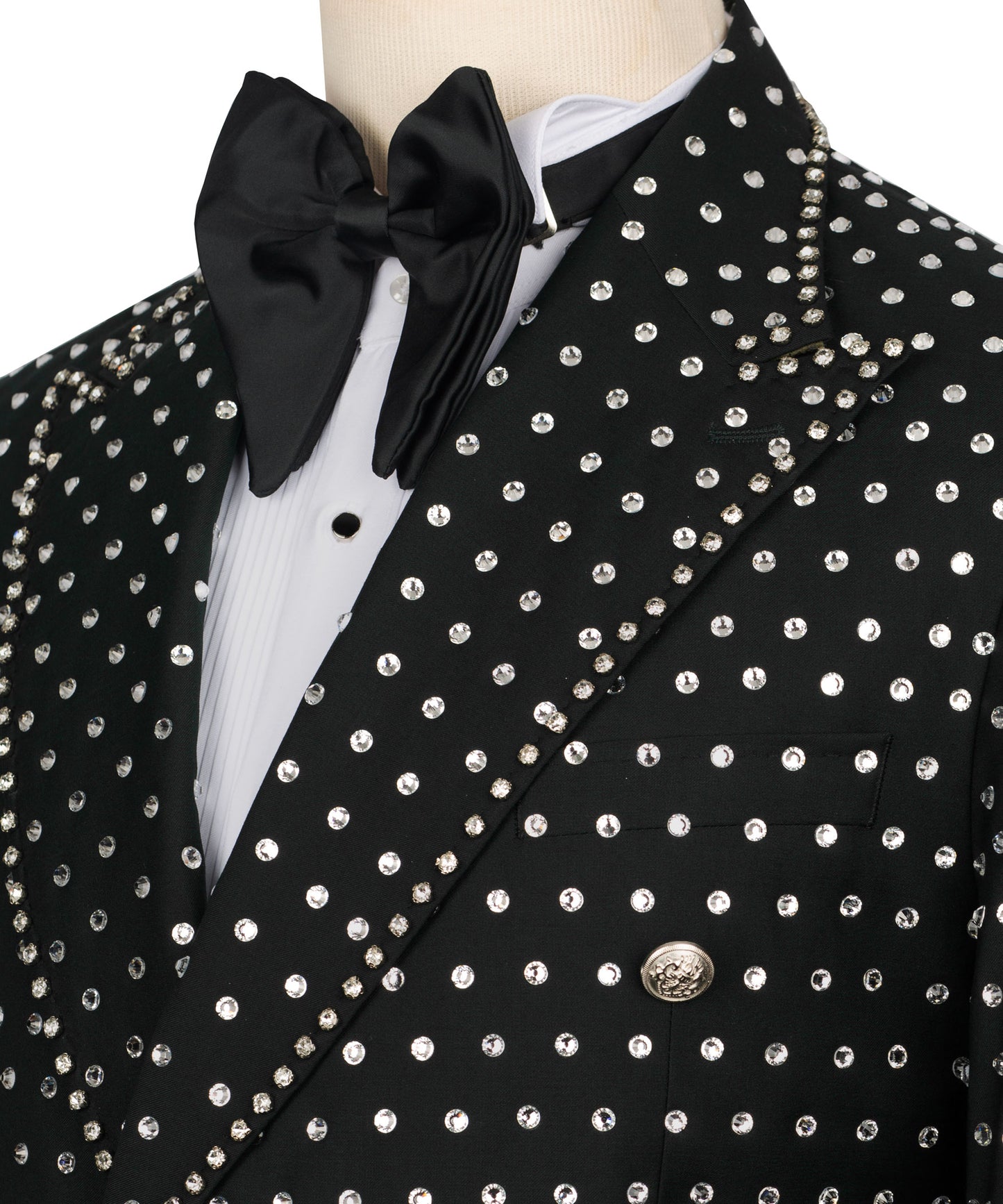 Fully Embroidered Tuxedo - Black