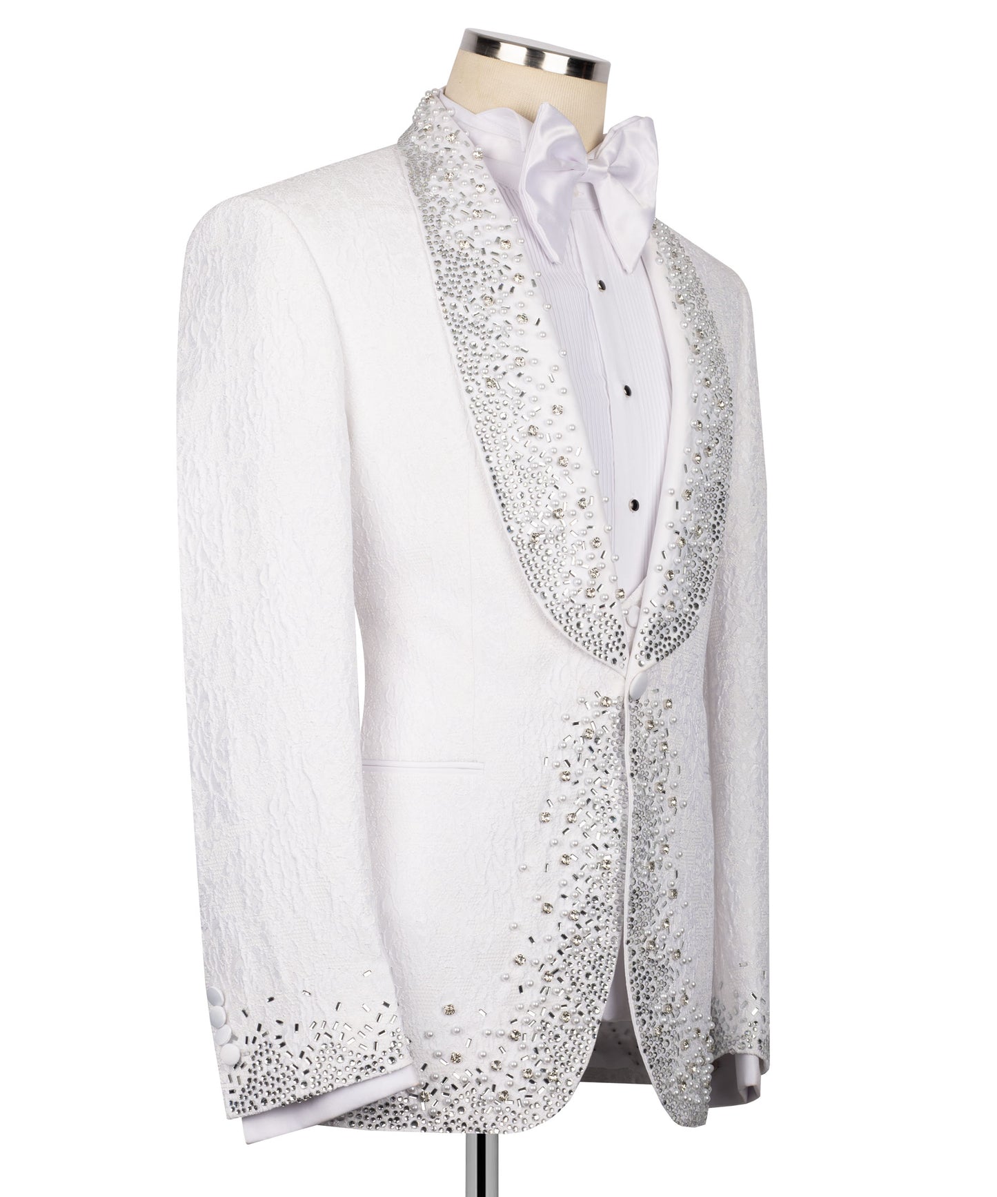 Embroidered White Tuxedo