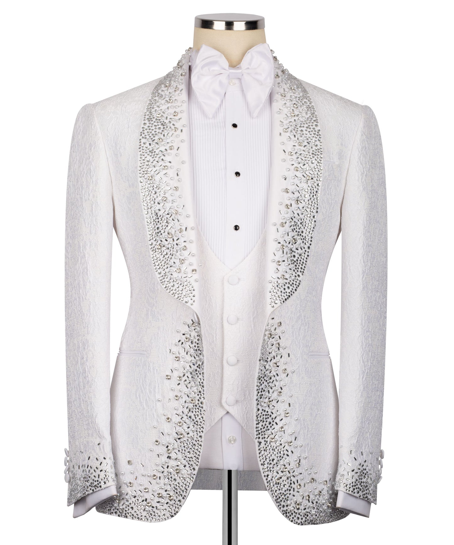 Embroidered White Tuxedo