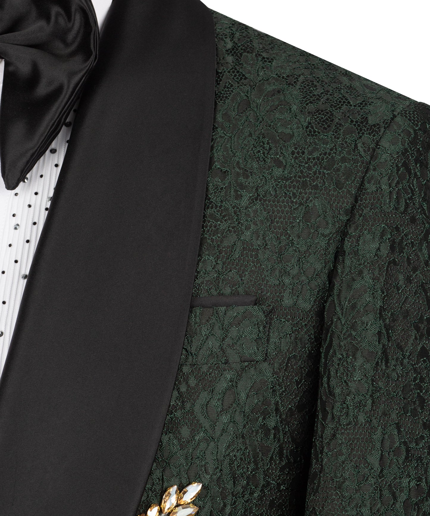 Stone Embroidered Green Tuxedo