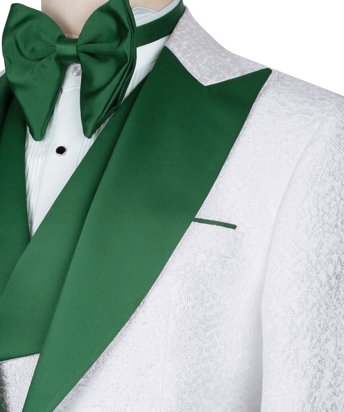 Green collar white tuxedo