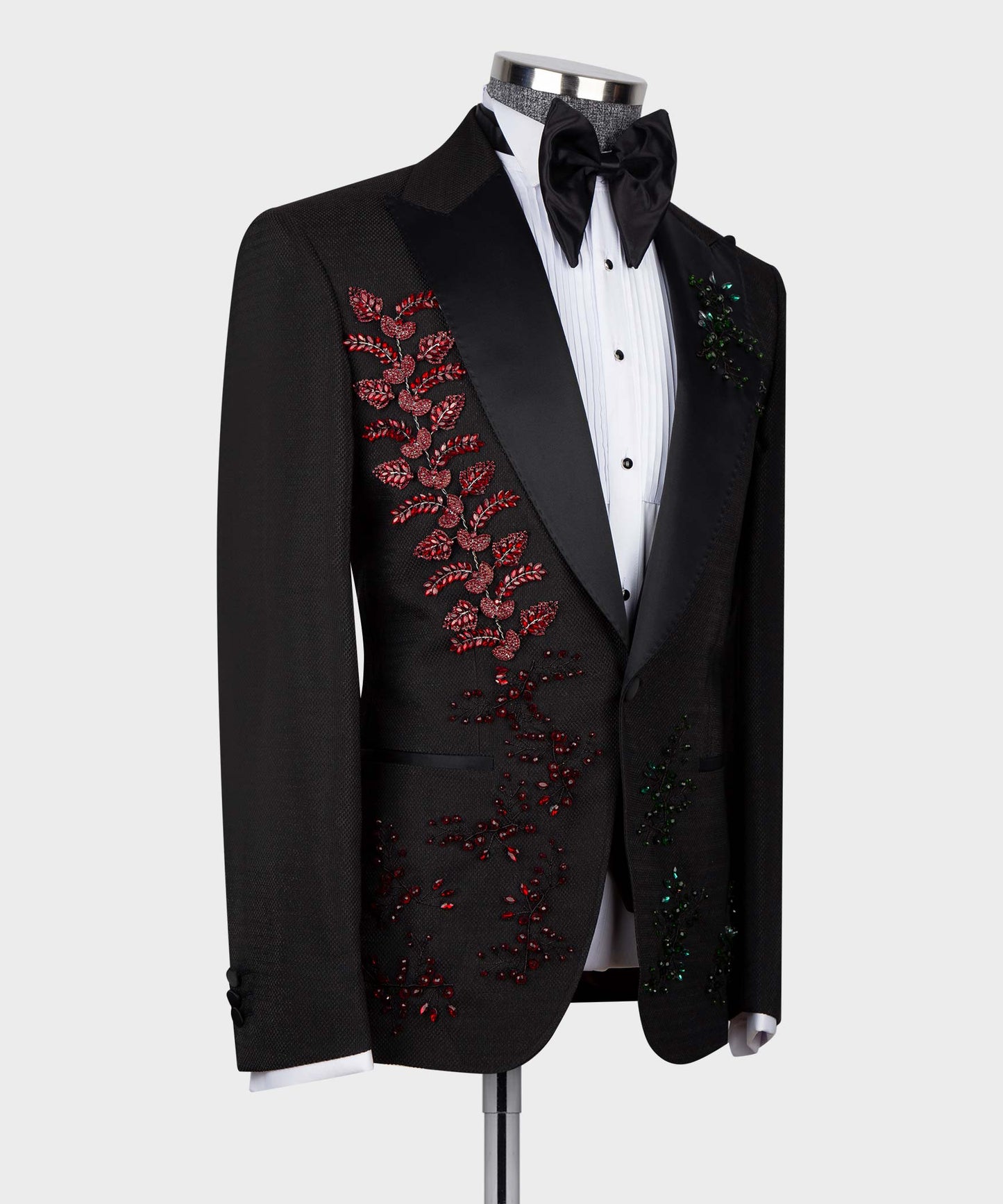 Black tuxedo with crystal stone embroidery