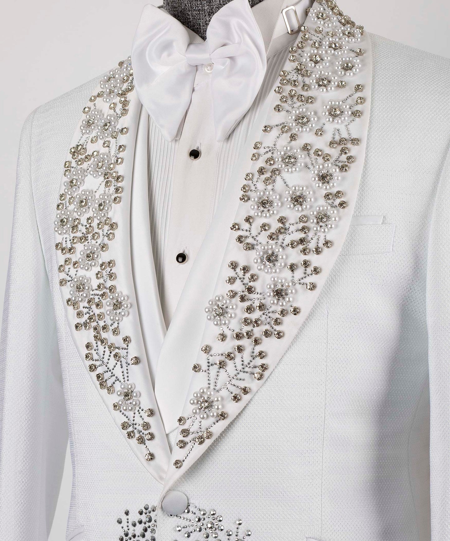 Embroidered  White Tuxedo