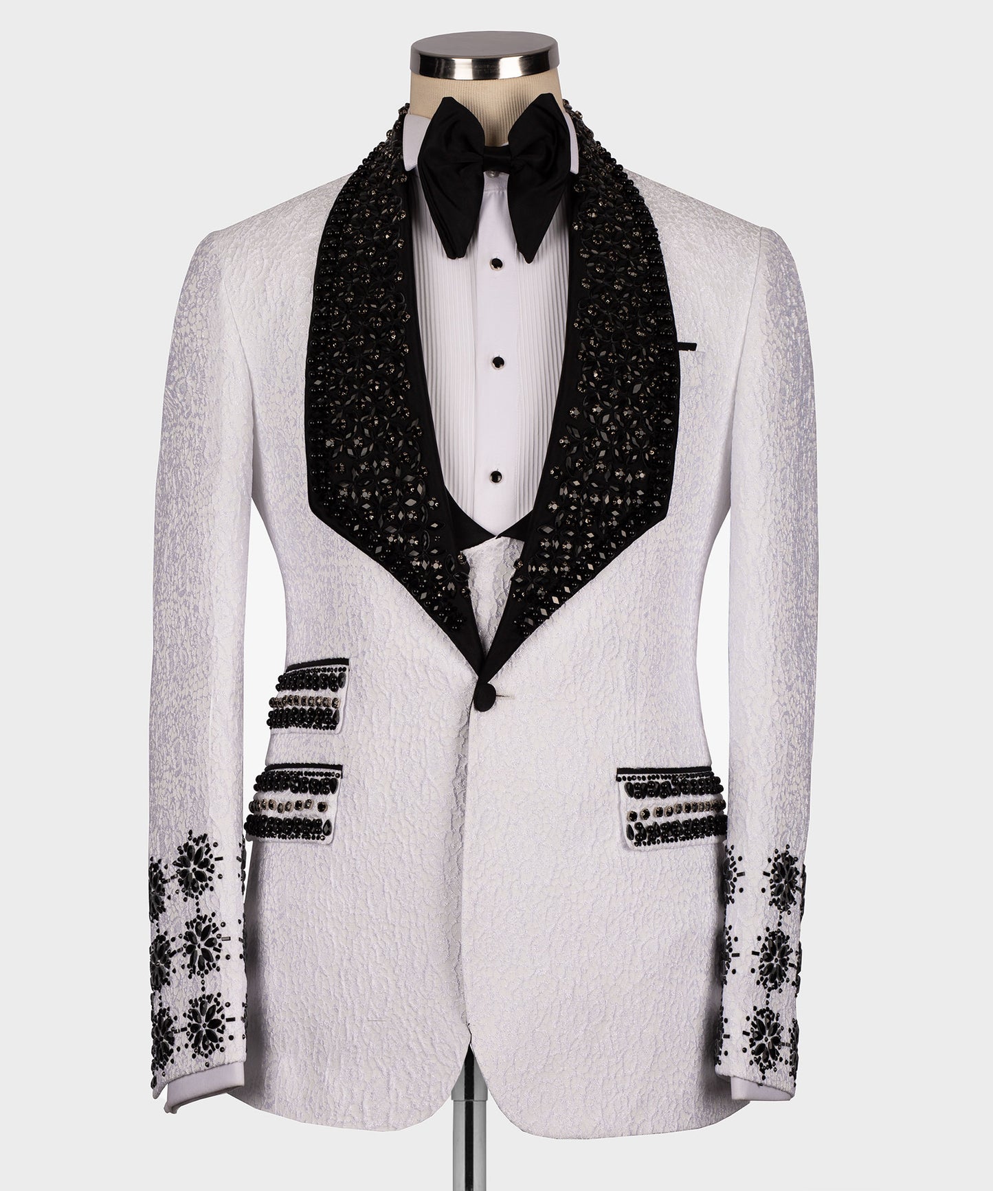 Black stone embroidered tuxedo