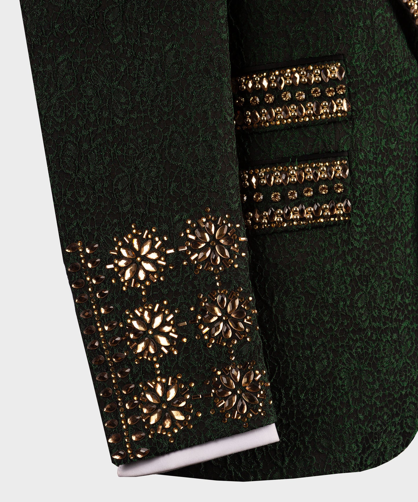 Gold stone embroidered tuxedo