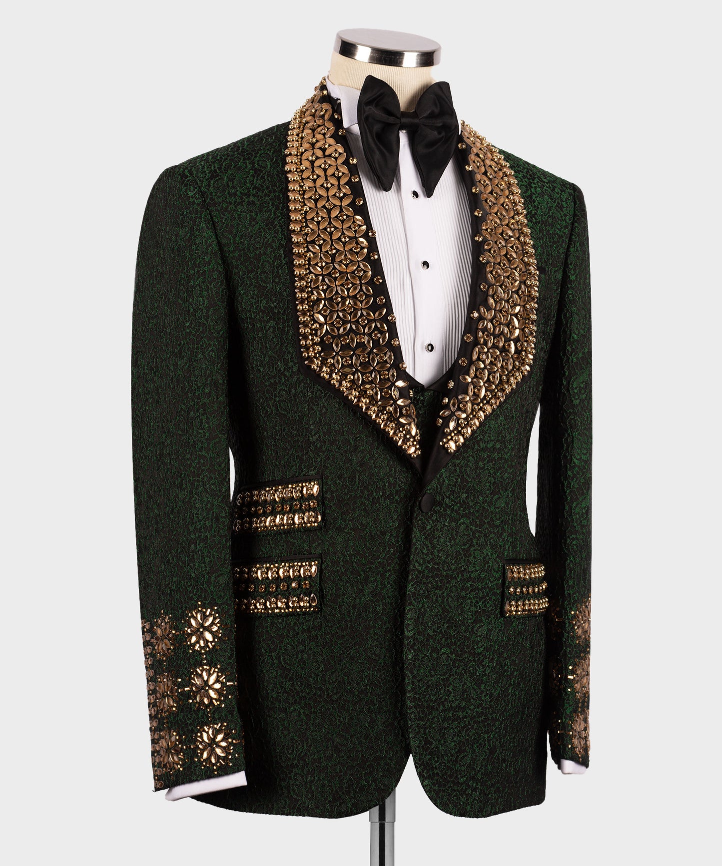 Gold stone embroidered tuxedo