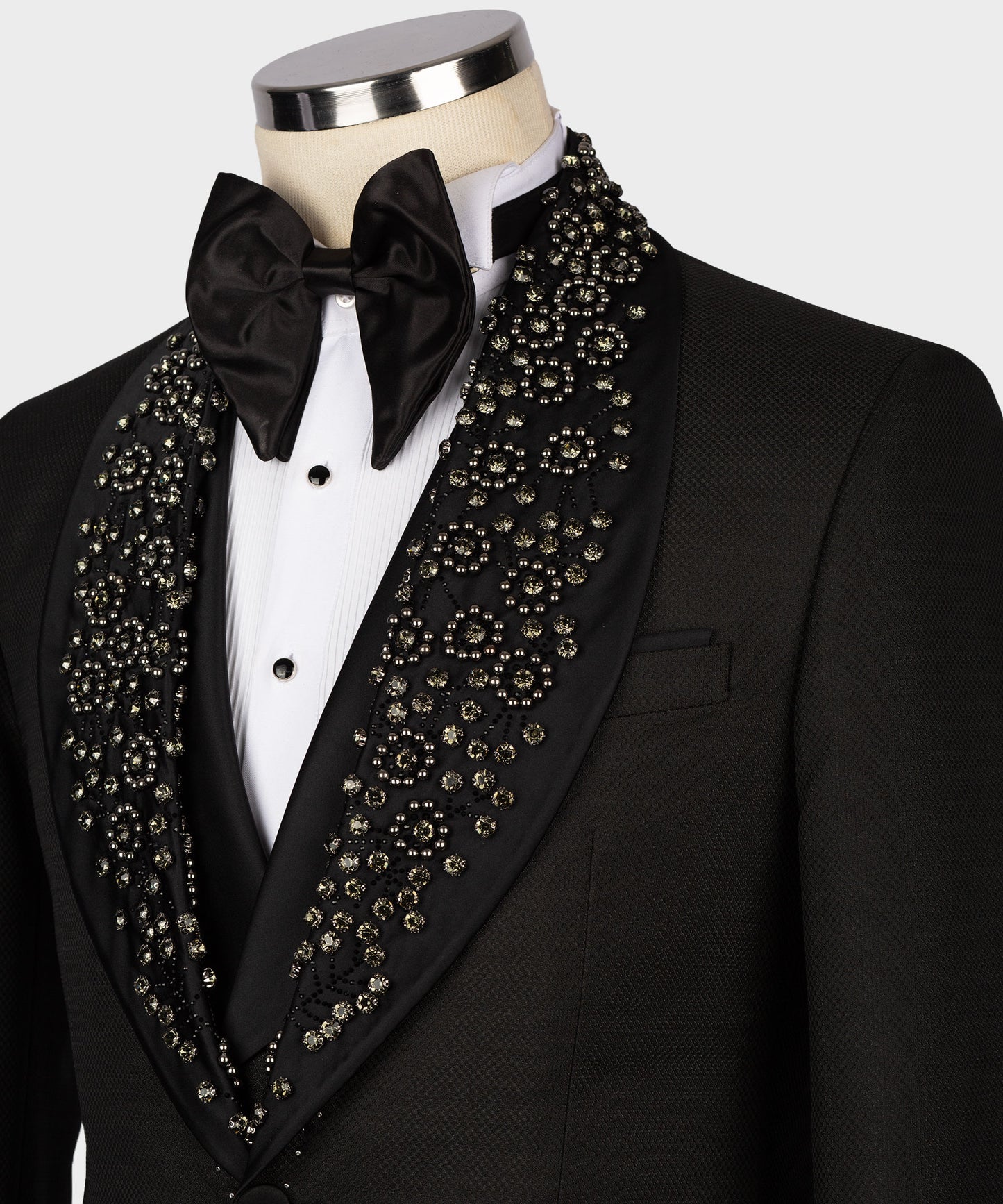 Embroidered  Black Tuxedo