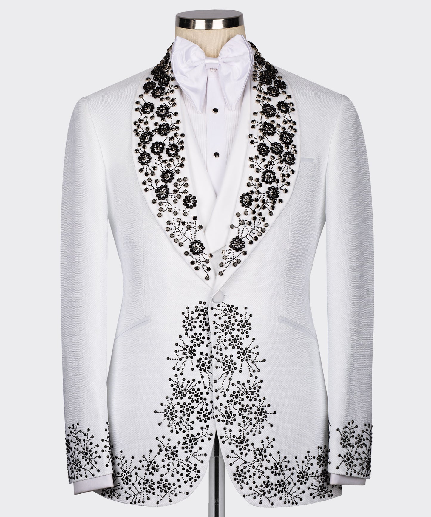 Embroidered  White Tuxedo