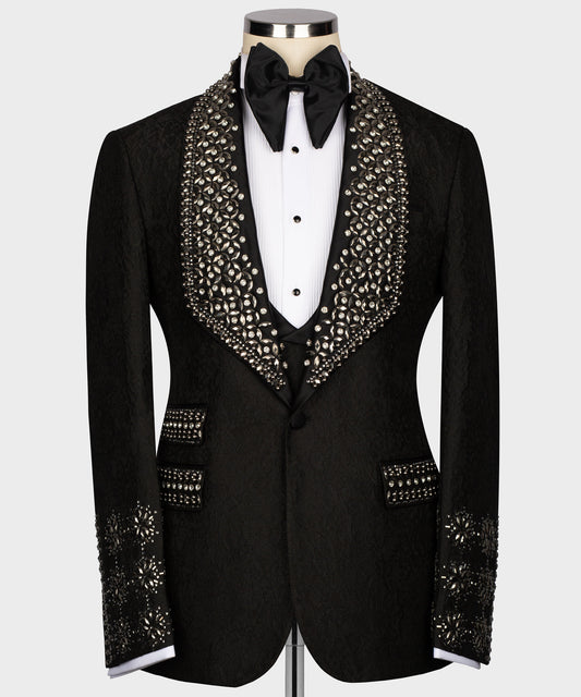 Anthracite stone embroidered tuxedo