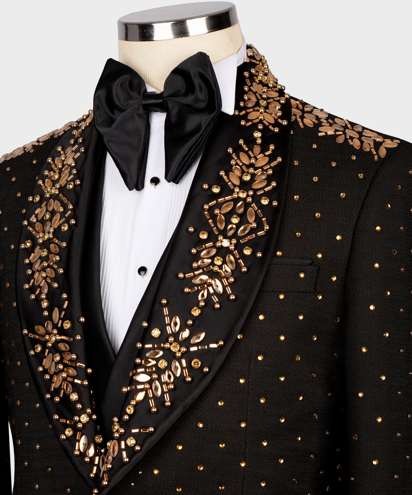 Jacket front and back stone embroidered tuxedo