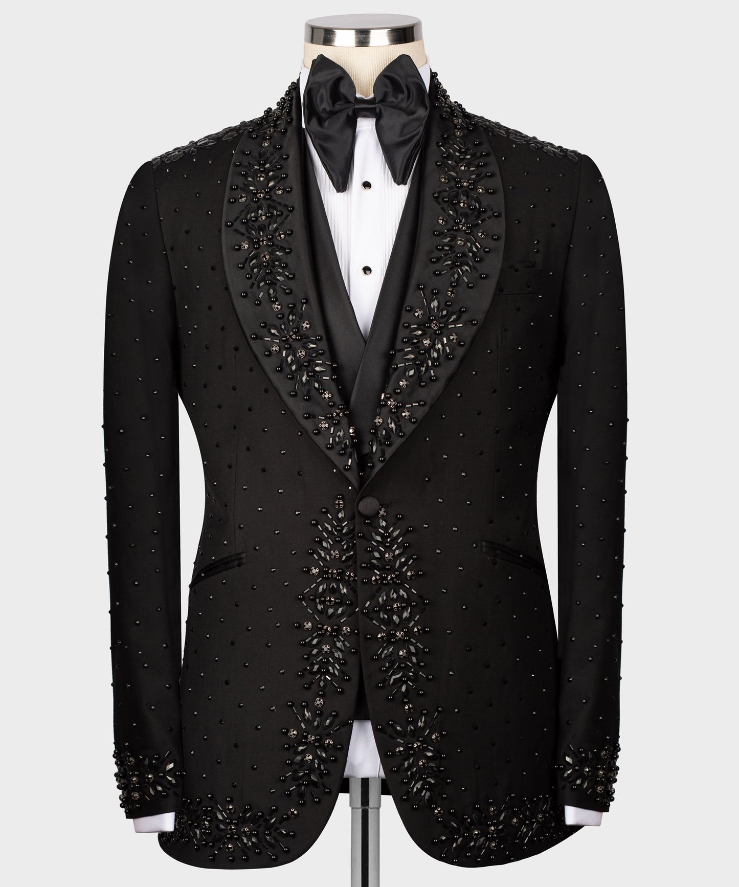 Jacket front and back stone embroidered tuxedo