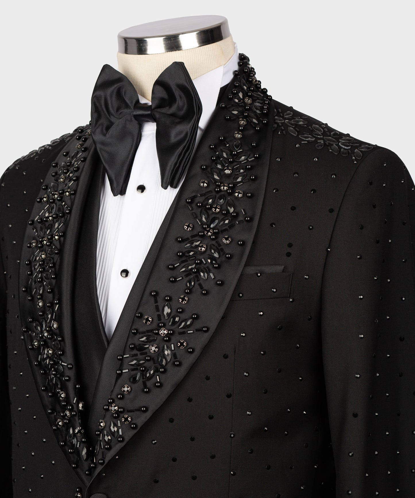 Jacket front and back stone embroidered tuxedo
