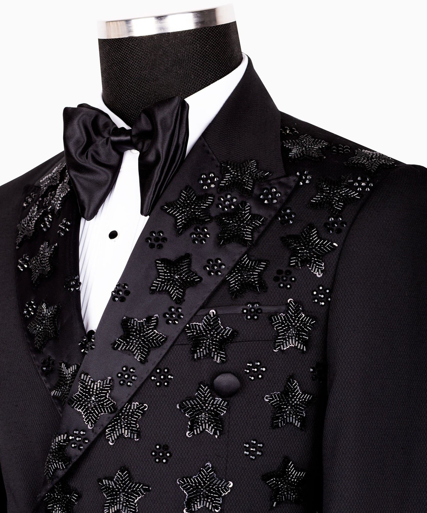 Star Embroidered Black Tuxedo