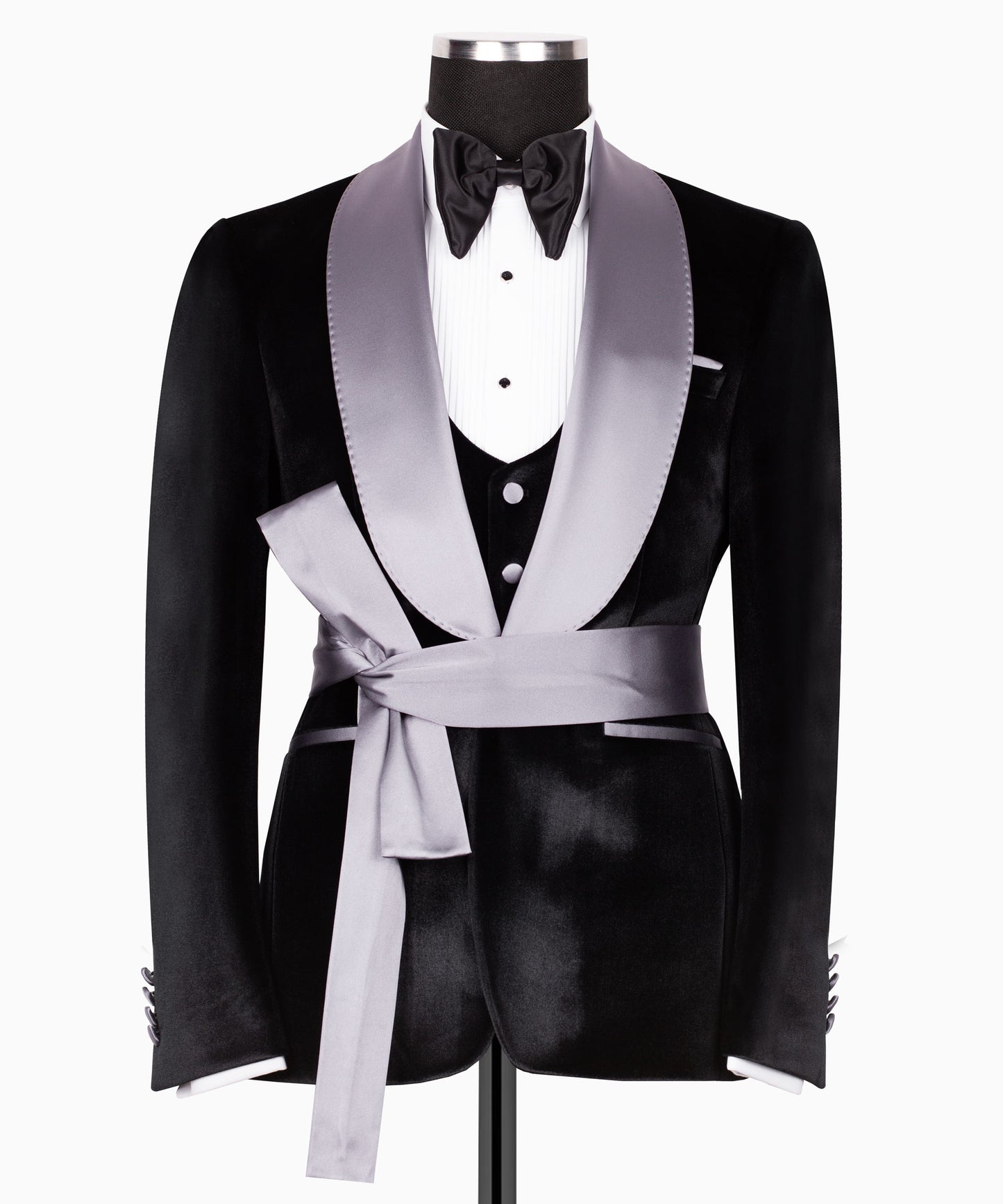 Velvet tuxedo with belt