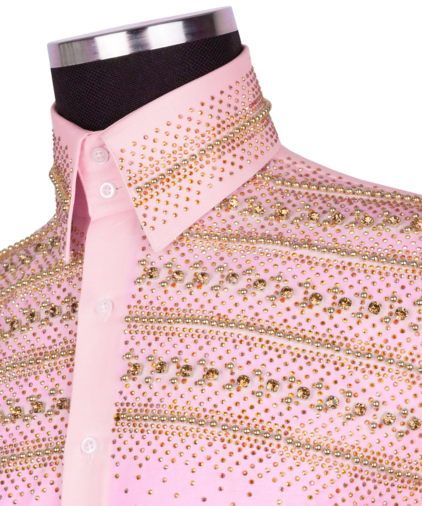 Gold stone embroidered shirt