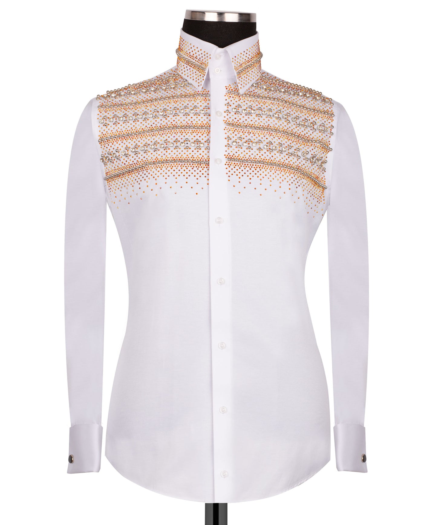 Gold stone embroidered shirt