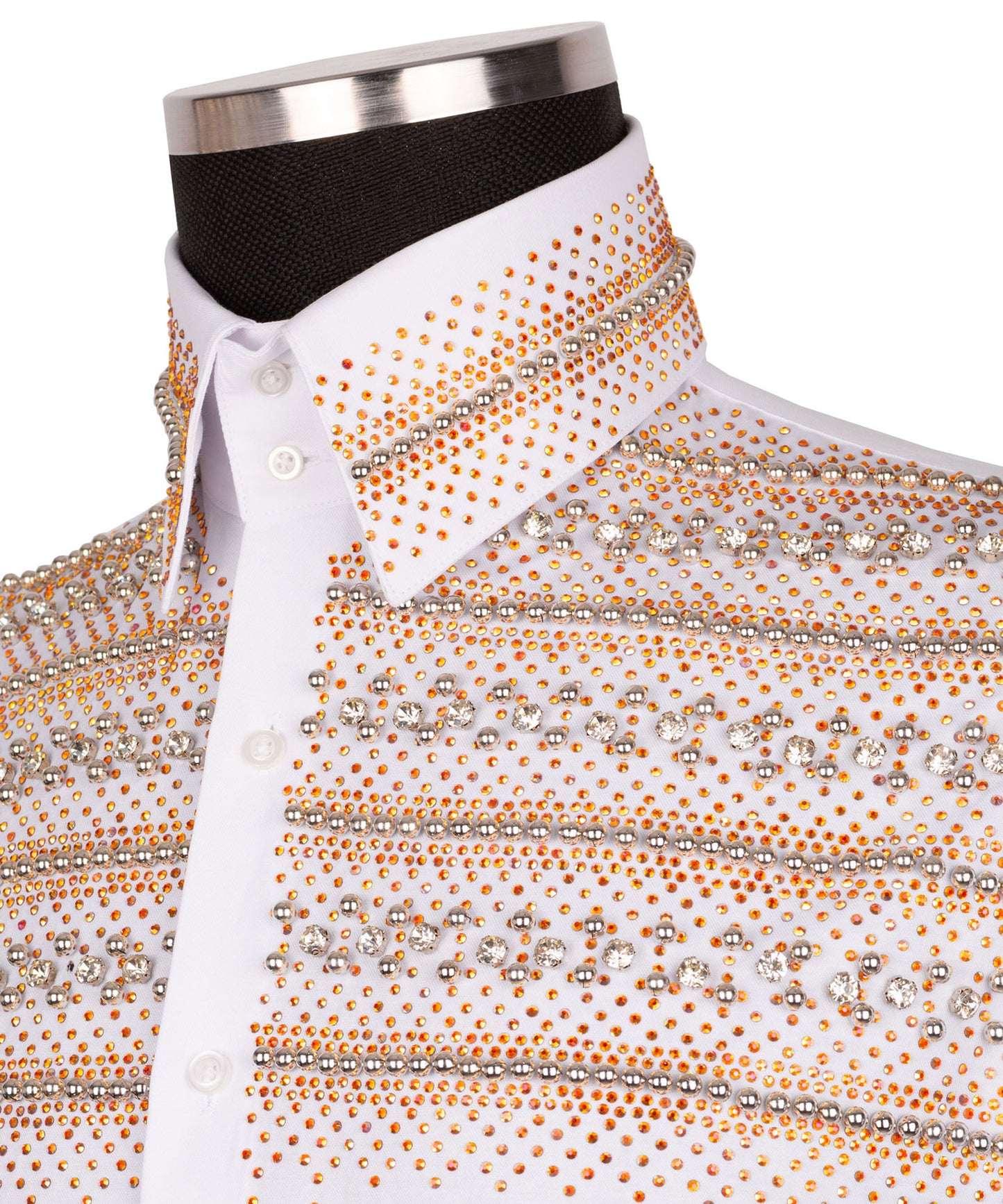 Gold stone embroidered shirt