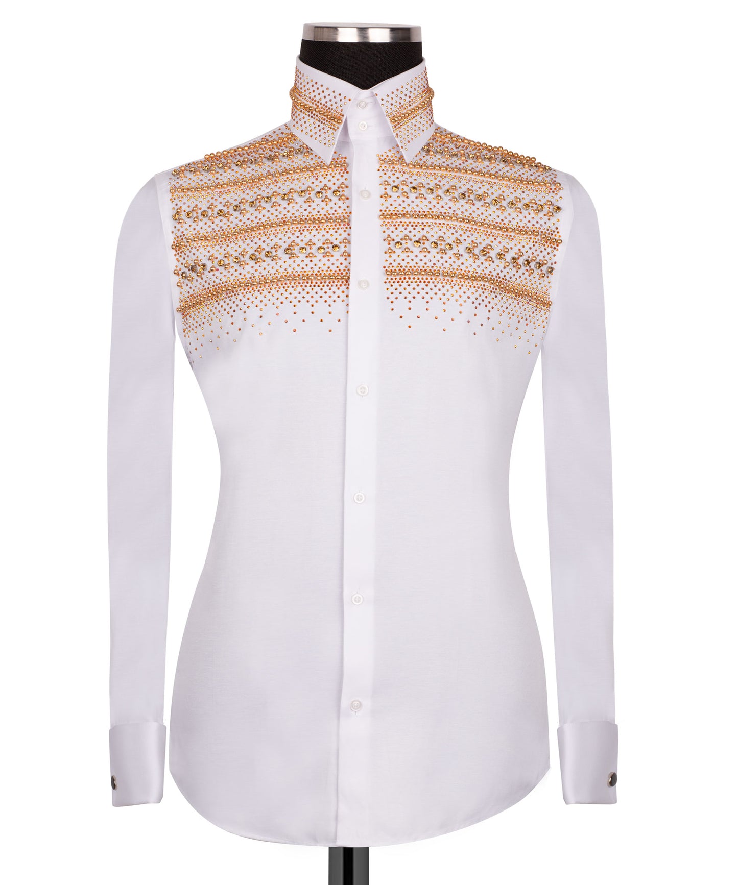 Gold stone embroidered shirt