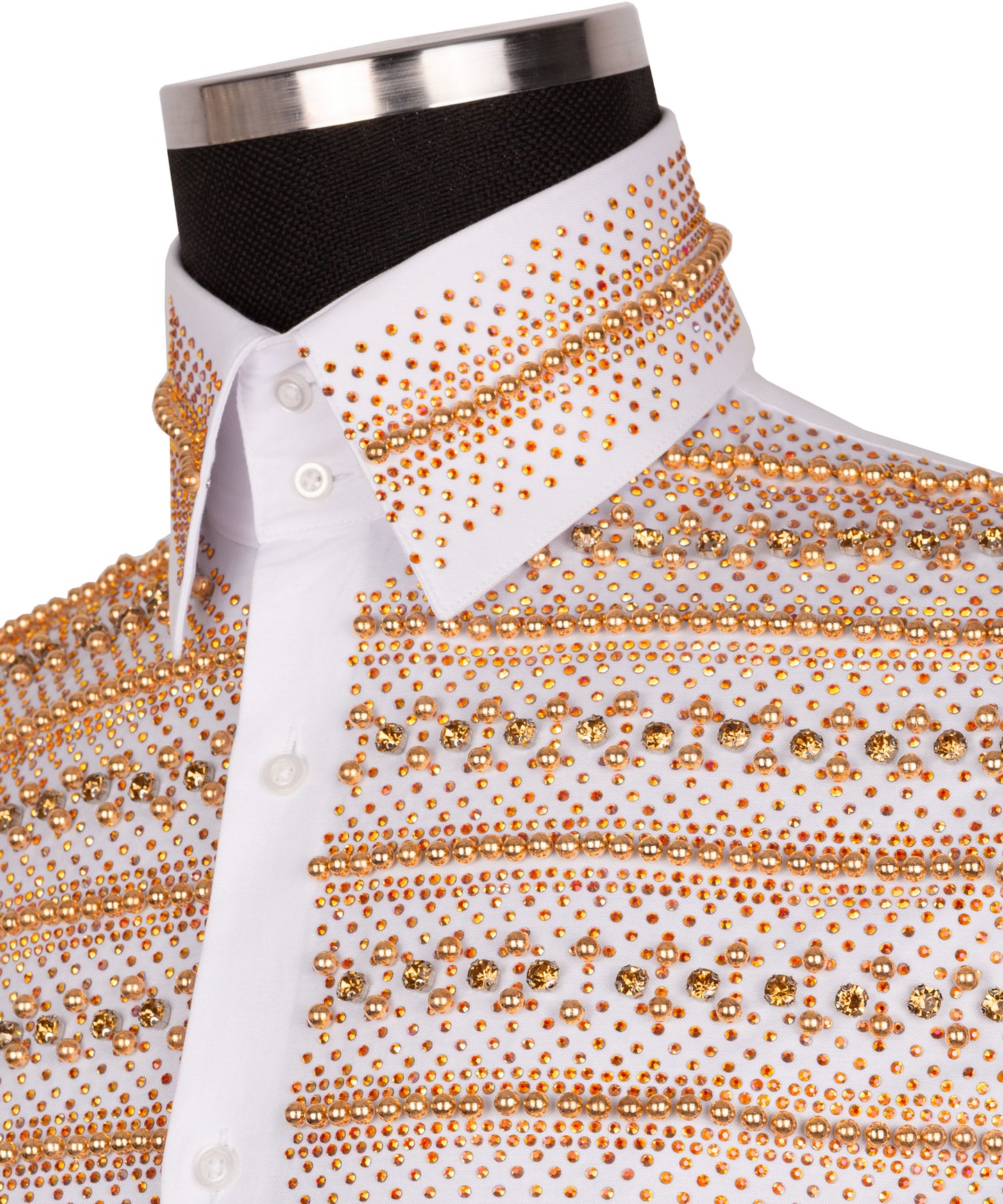 Gold stone embroidered shirt