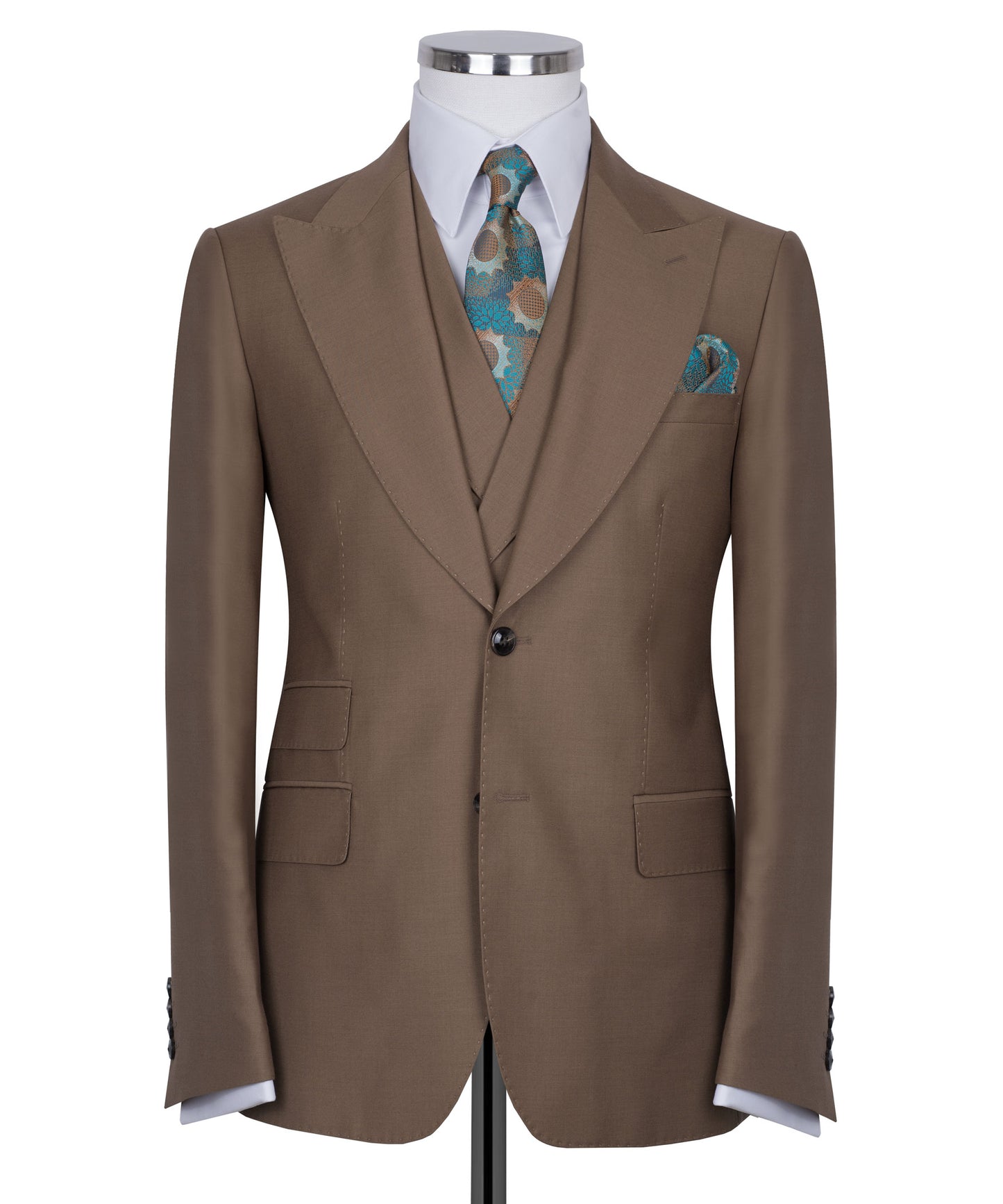 Brown 3-Piece Classic Suit