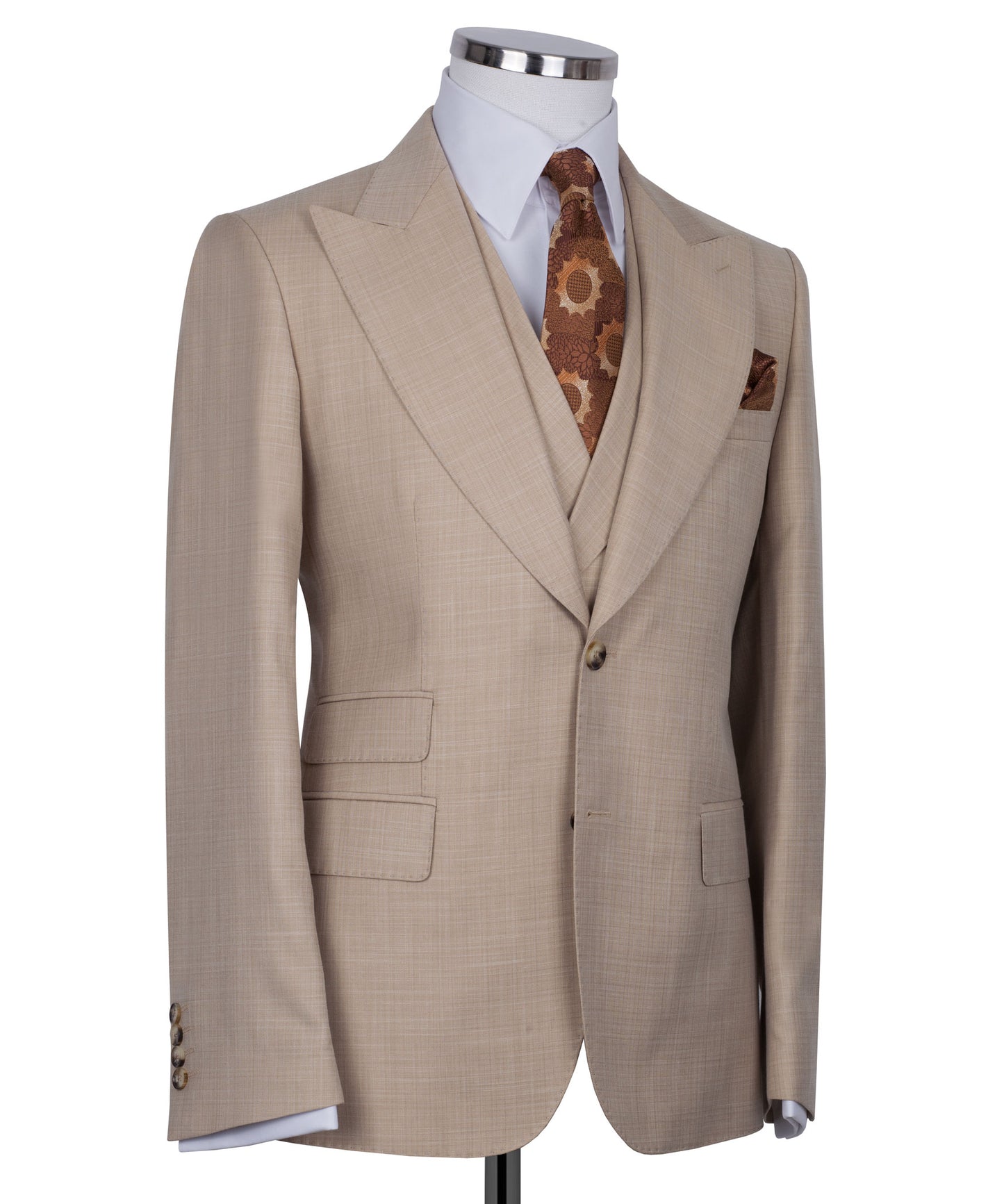 Cream 3-Piece Classic Suit