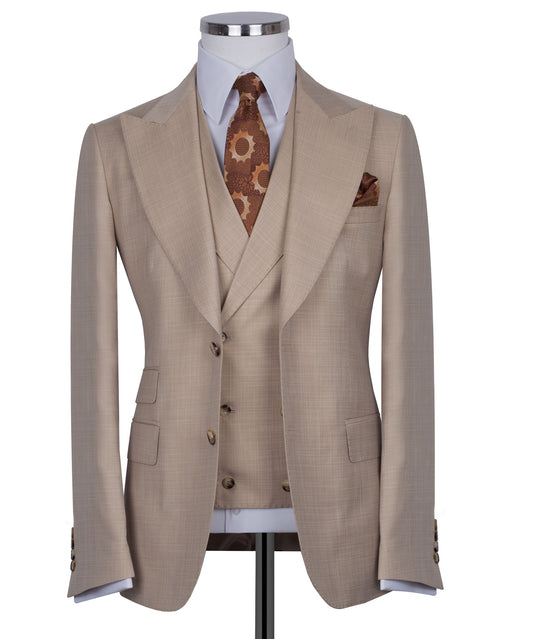 Cream 3-Piece Classic Suit