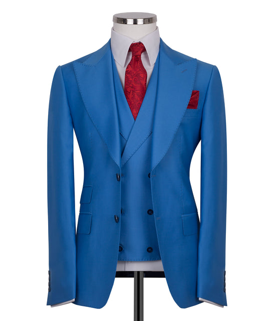 Light Blue 3-Piece Classic Suit