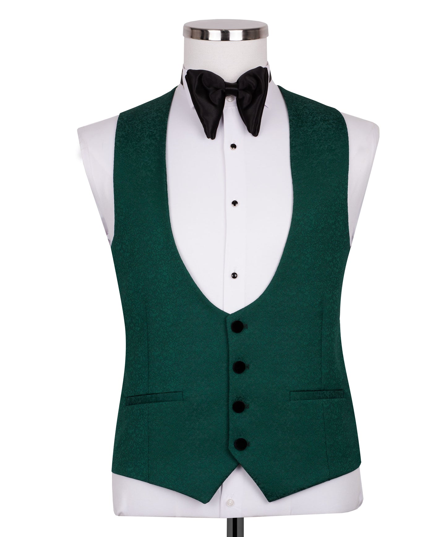 Velvet collar green tuxedo