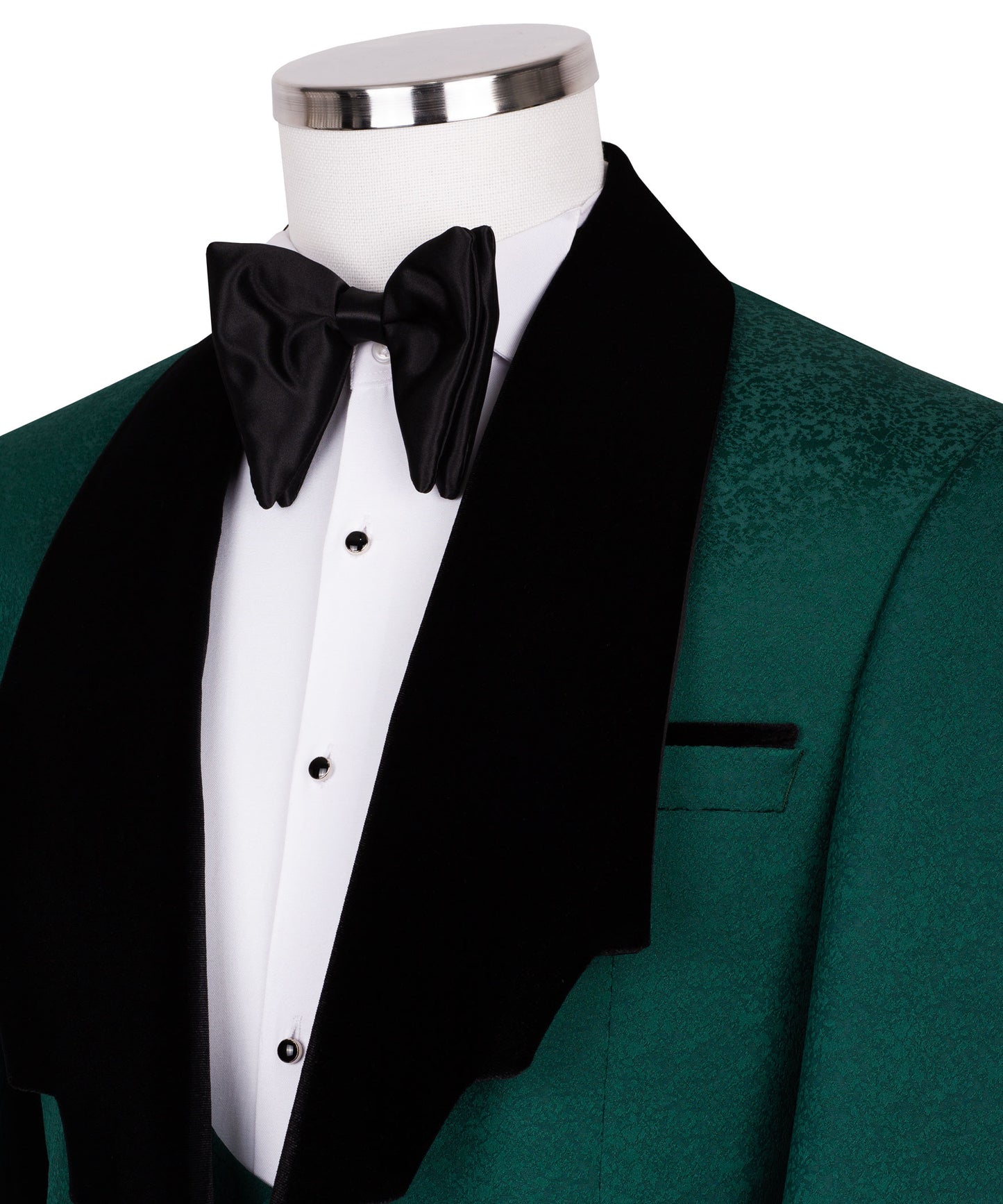 Velvet collar green tuxedo